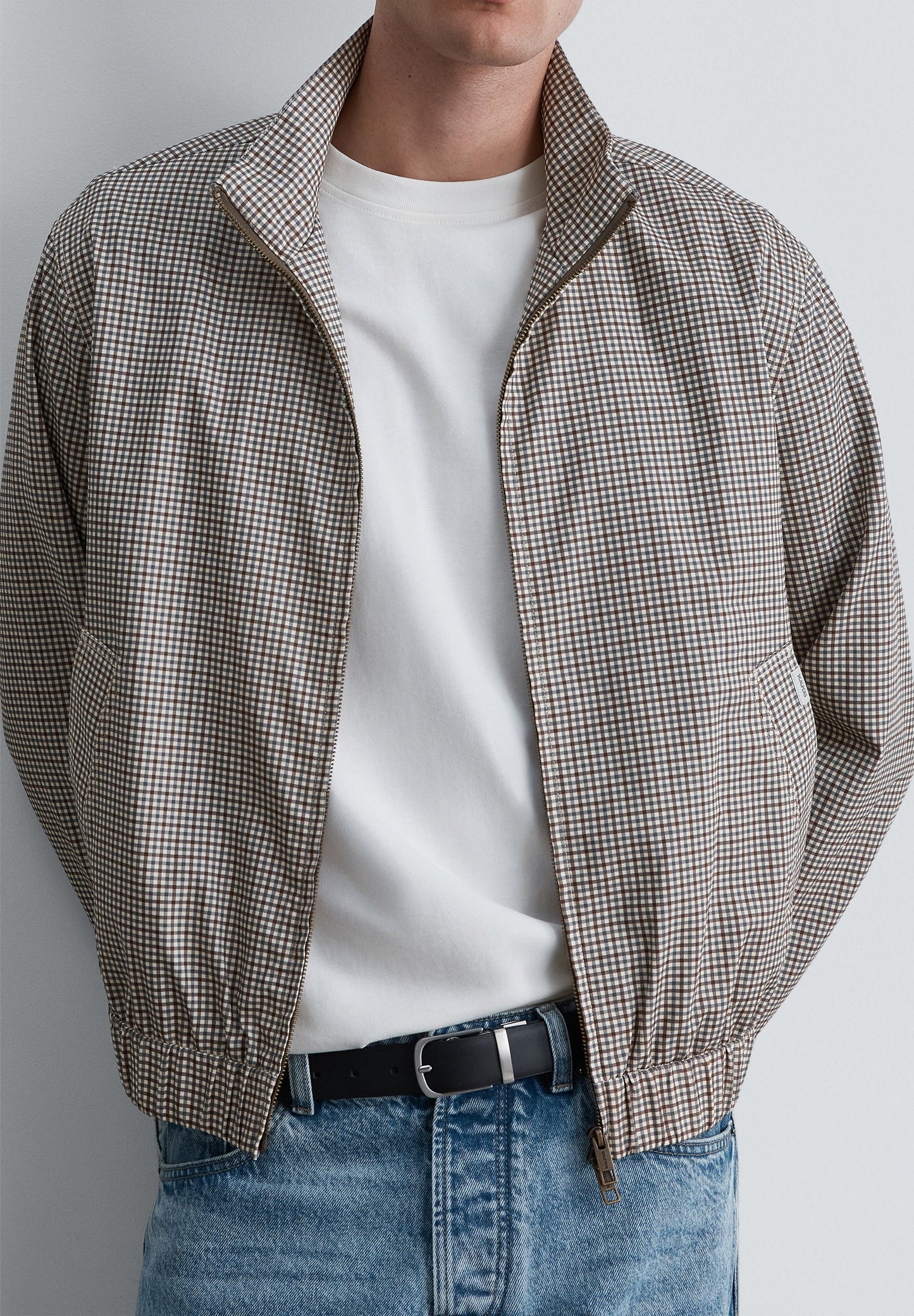 CARDIGAN BOMBER COM PADRÃO MICRO-XADREZ