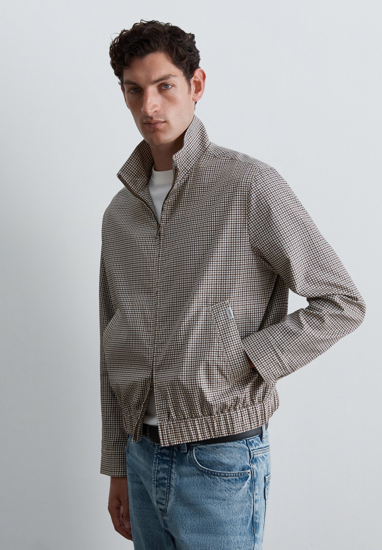 CARDIGAN BOMBER COM PADRÃO MICRO-XADREZ