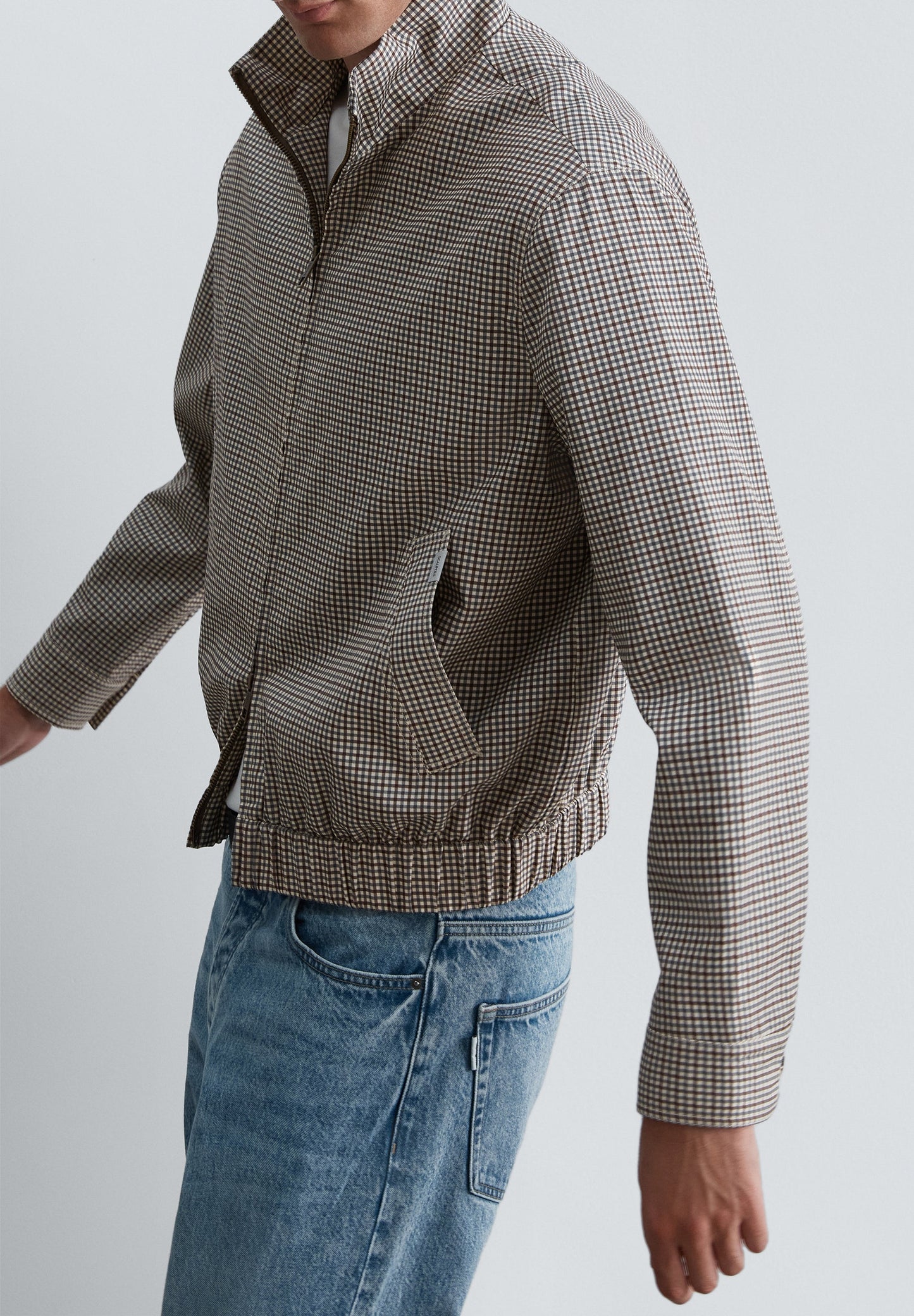 CARDIGAN BOMBER COM PADRÃO MICRO-XADREZ