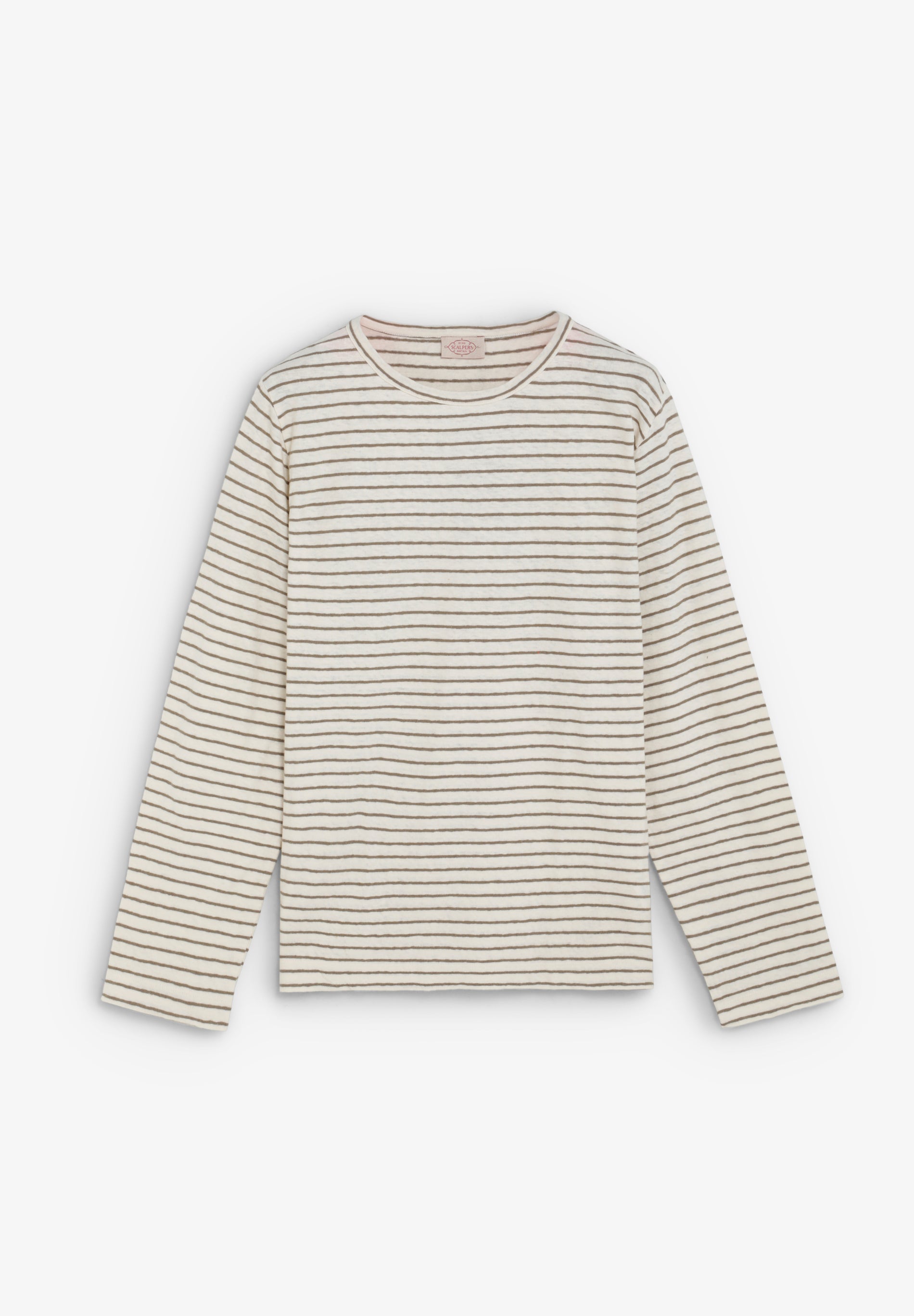 T-SHIRT ÀS RISCAS EM ALGODÃO E LINHO