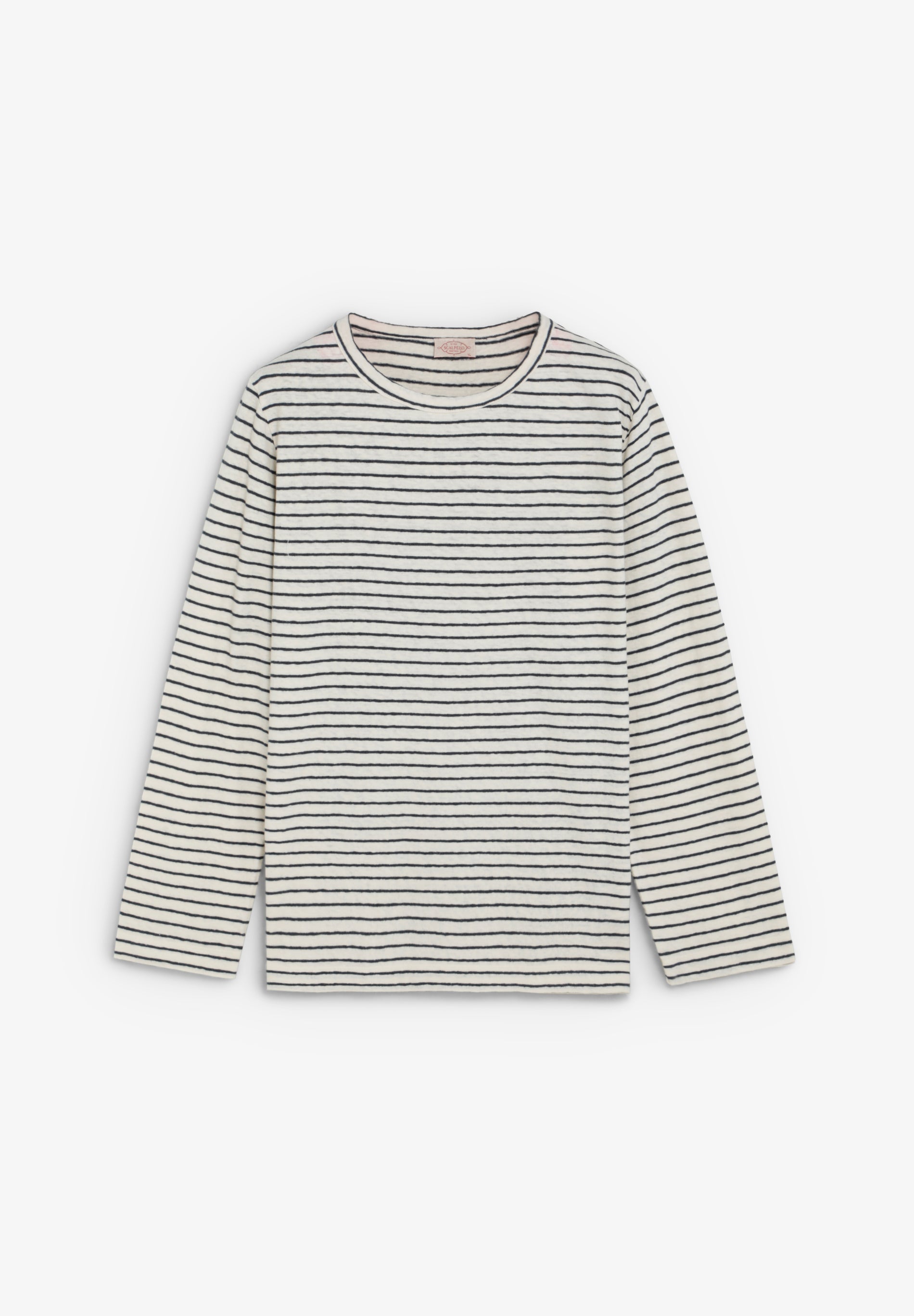 T-SHIRT ÀS RISCAS EM ALGODÃO E LINHO