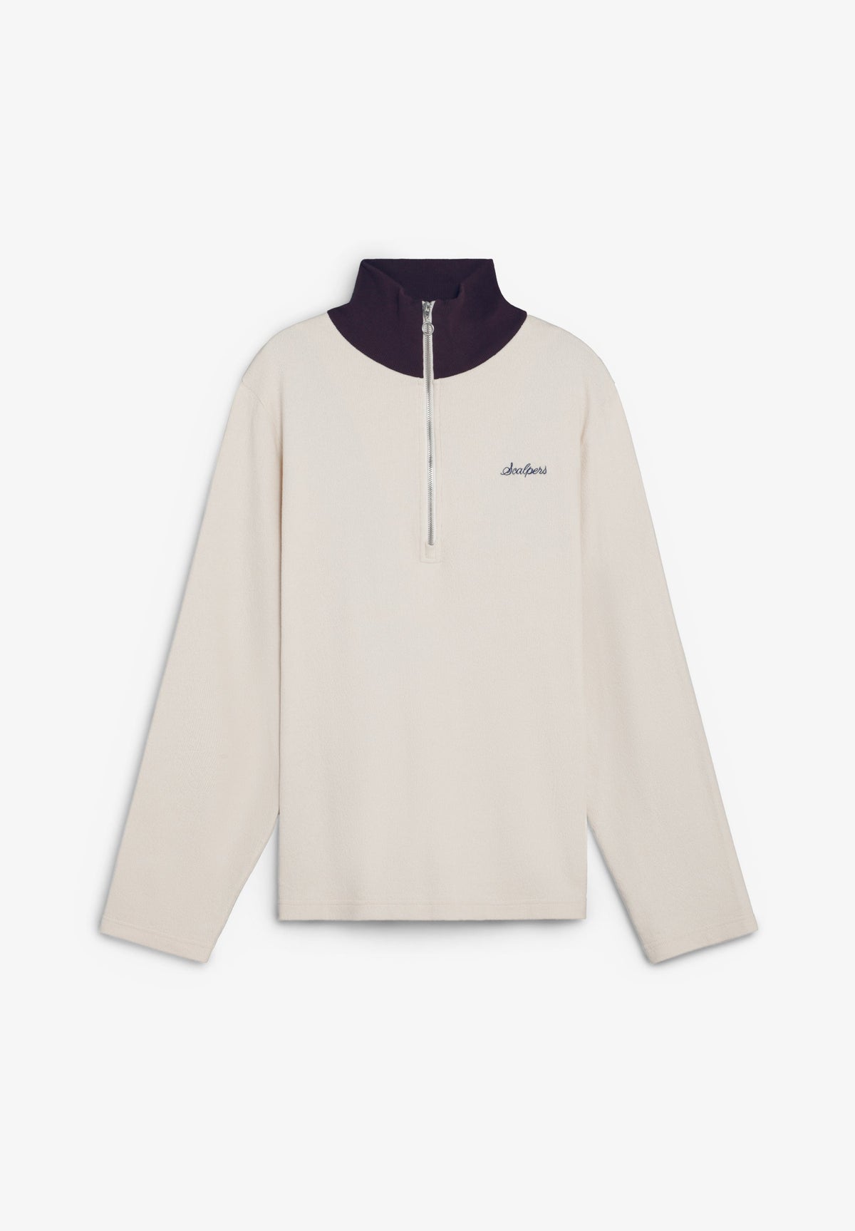 SWEATSHIRT COM MEIO FECHO DE CORRER E GOLA EM CONTRASTE
