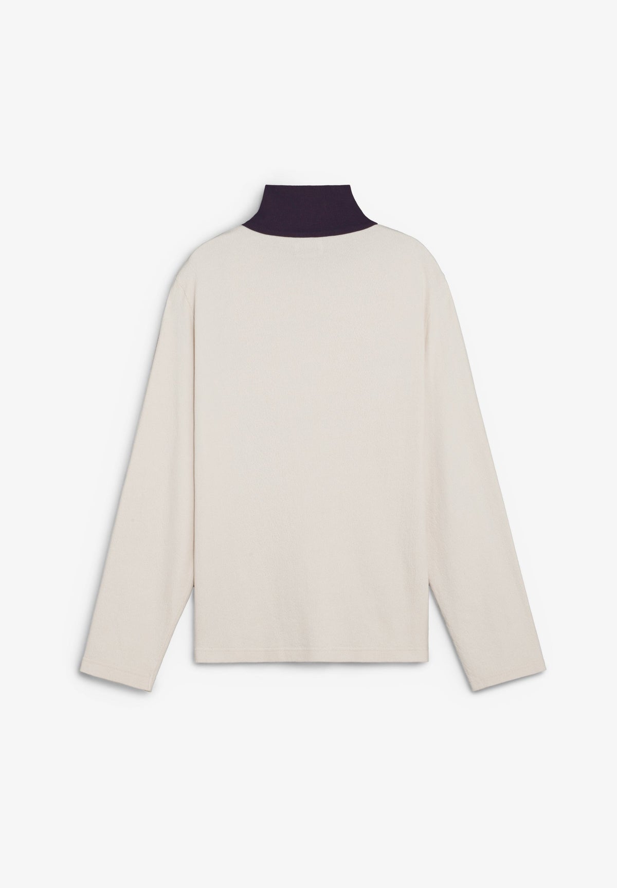 SWEATSHIRT COM MEIO FECHO DE CORRER E GOLA EM CONTRASTE