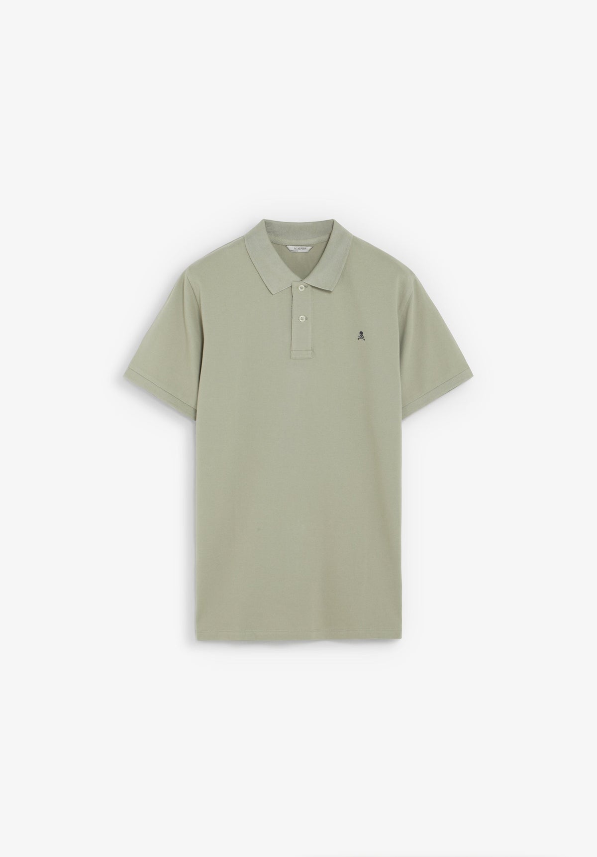 CAMISA POLO PIQUÉ COM SKULL EM CONTRASTE