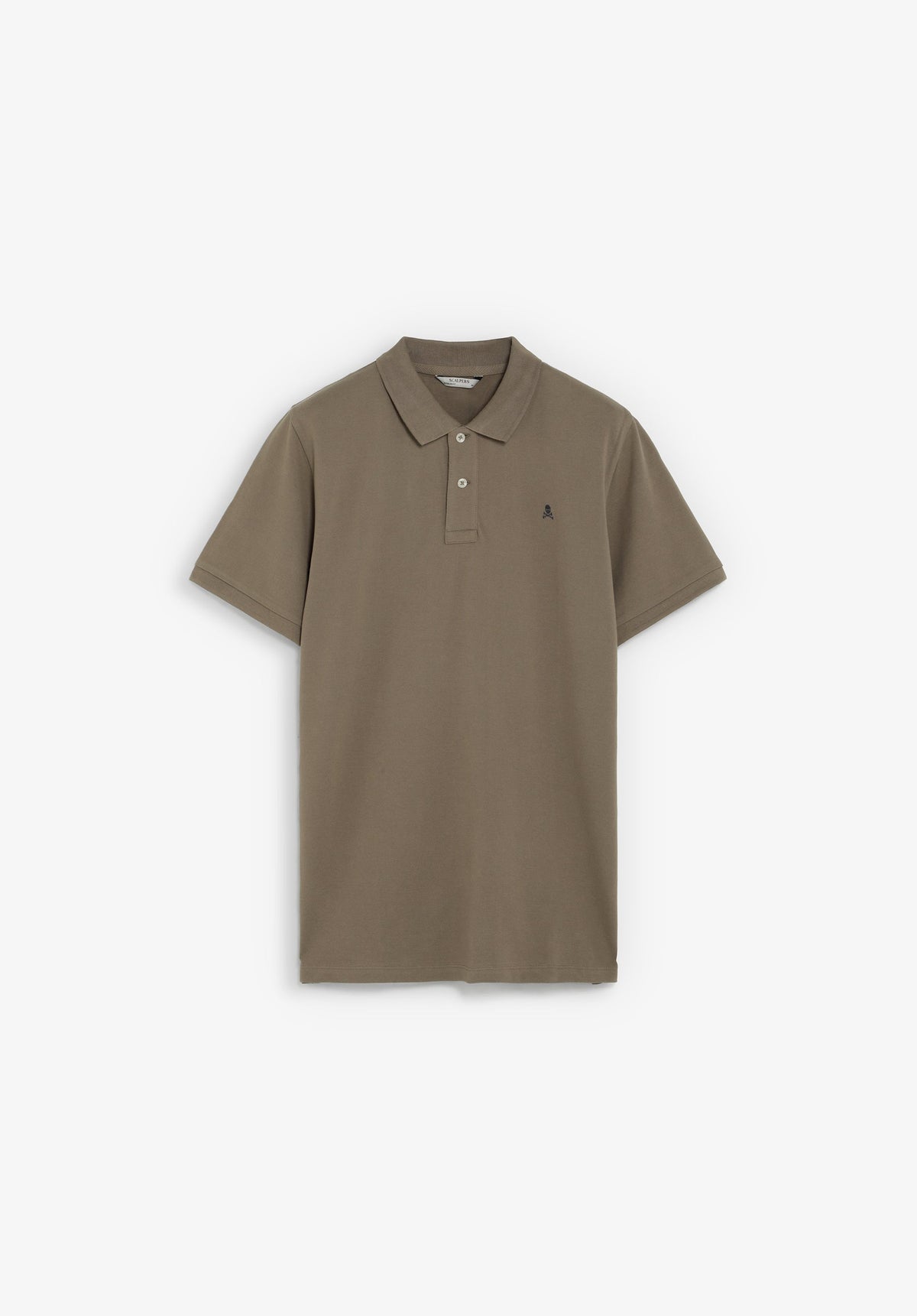 CAMISA POLO PIQUÉ COM SKULL EM CONTRASTE