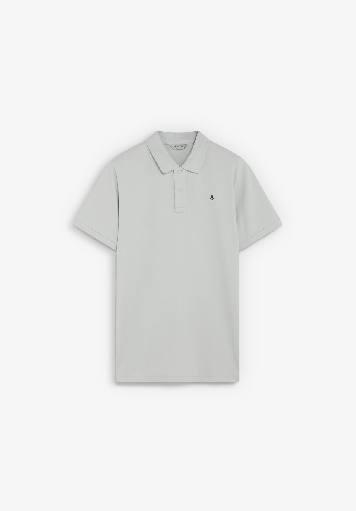 CAMISA POLO PIQUÉ COM SKULL EM CONTRASTE