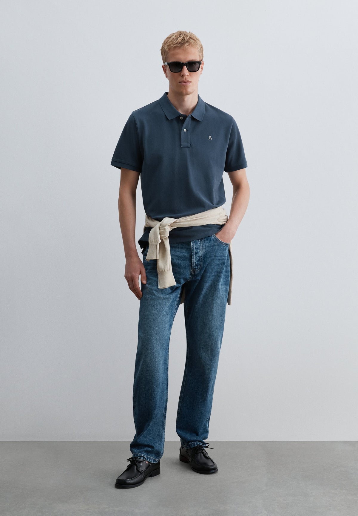 CAMISA POLO SKULL EM CONTRASTE