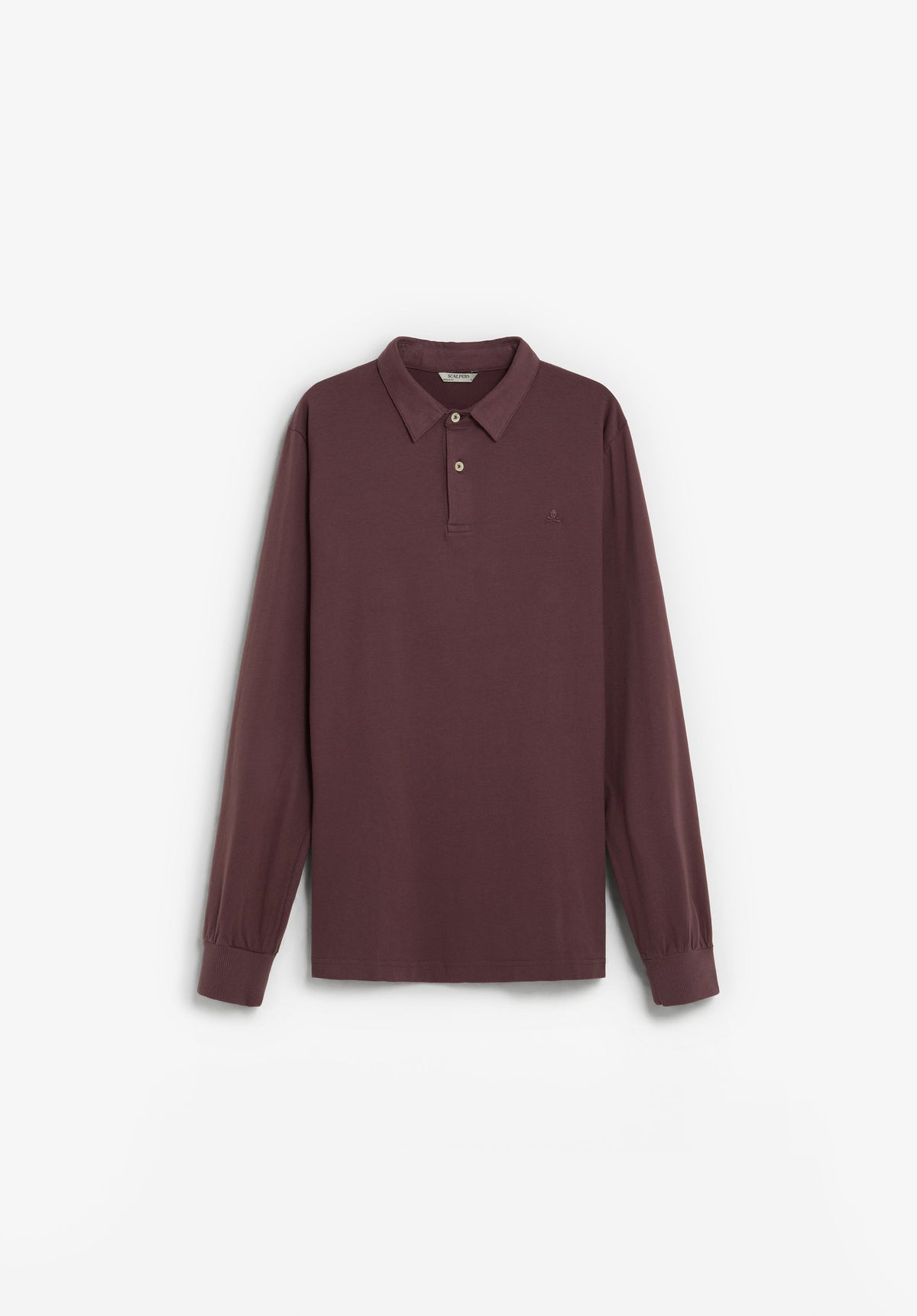 CAMISA POLO DESBOTADA DE MANGA COMPRIDA