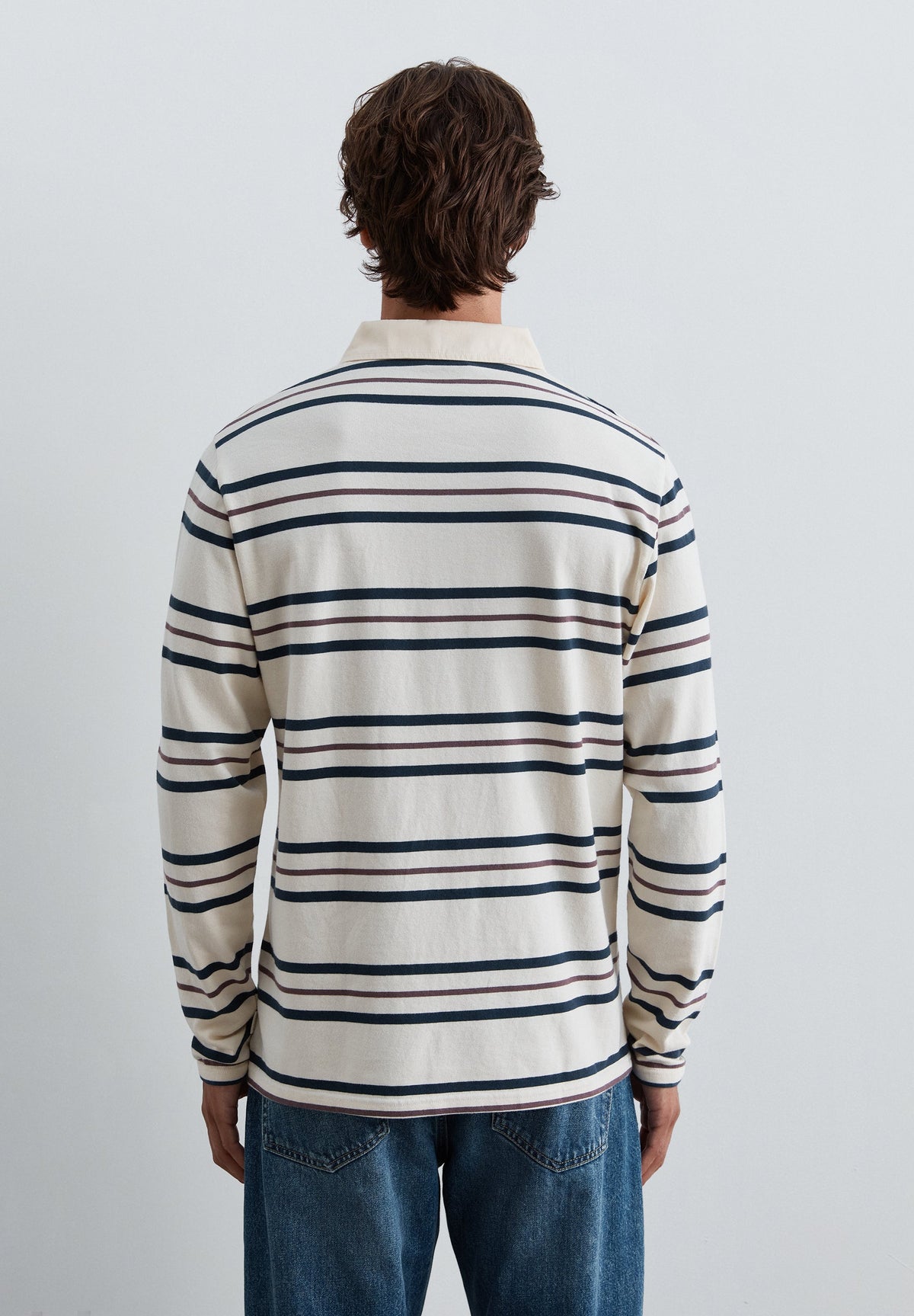CAMISA POLO DE MANGA COMPRIDA ÀS RISCAS