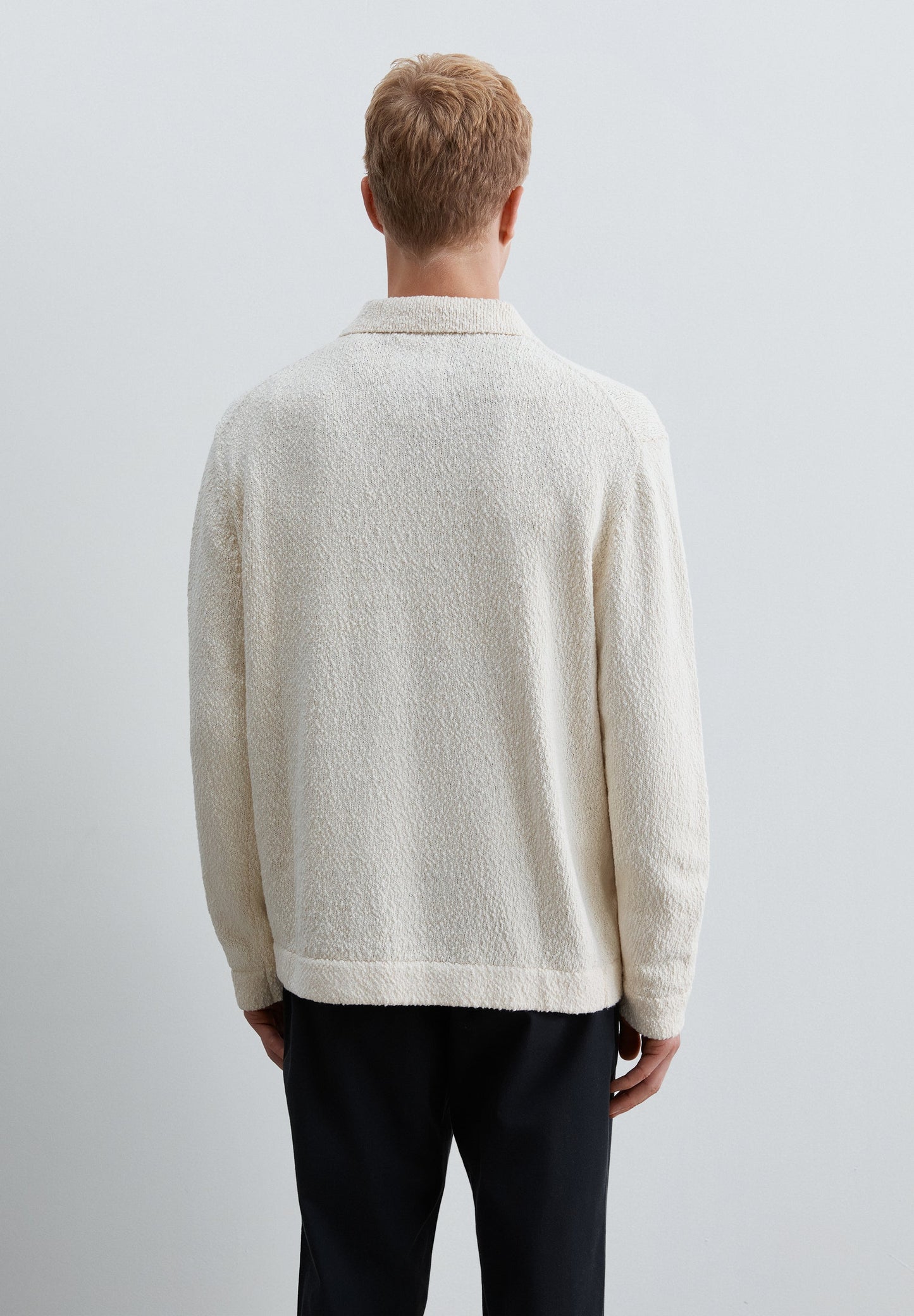 SWEATER CAMISA POLO DE MALHA BUCLÉ
