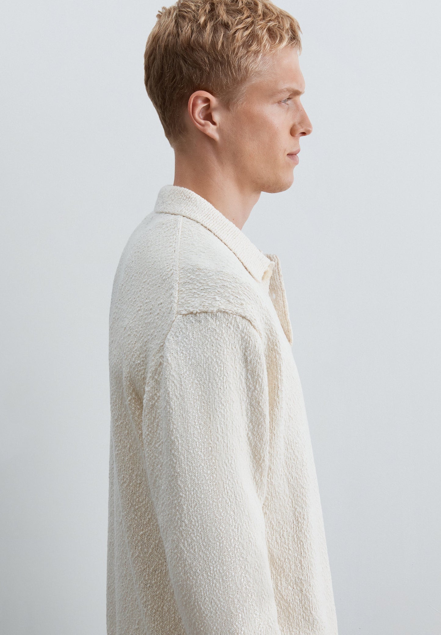 SWEATER CAMISA POLO DE MALHA BUCLÉ