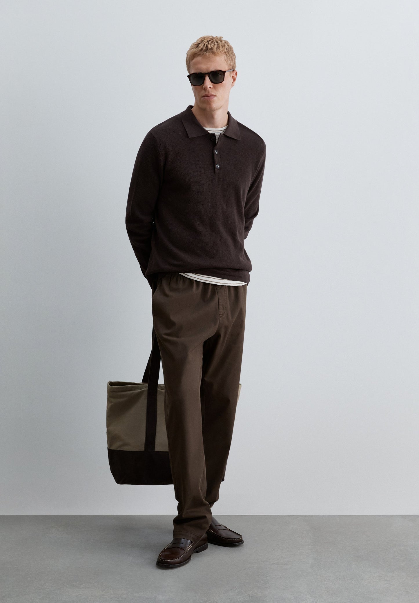 SWEATER DE MALHA COM GOLA CAMISA POLO