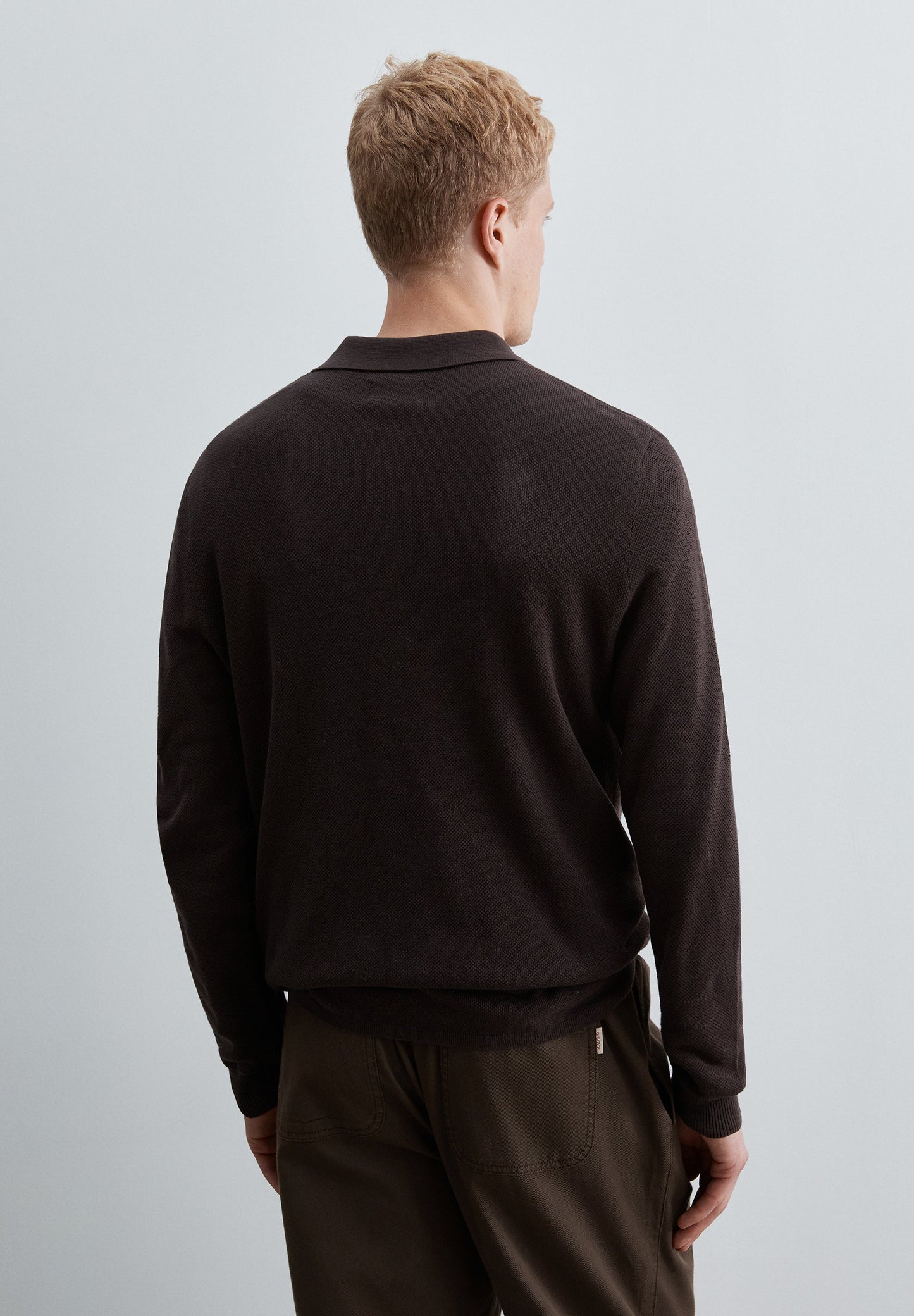 SWEATER DE MALHA COM GOLA CAMISA POLO