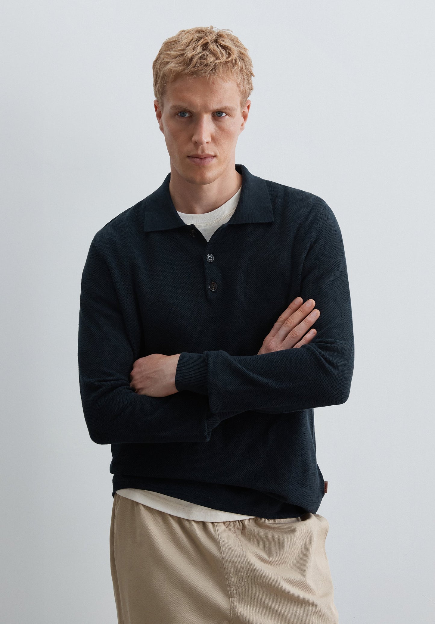 SWEATER DE MALHA COM GOLA CAMISA POLO