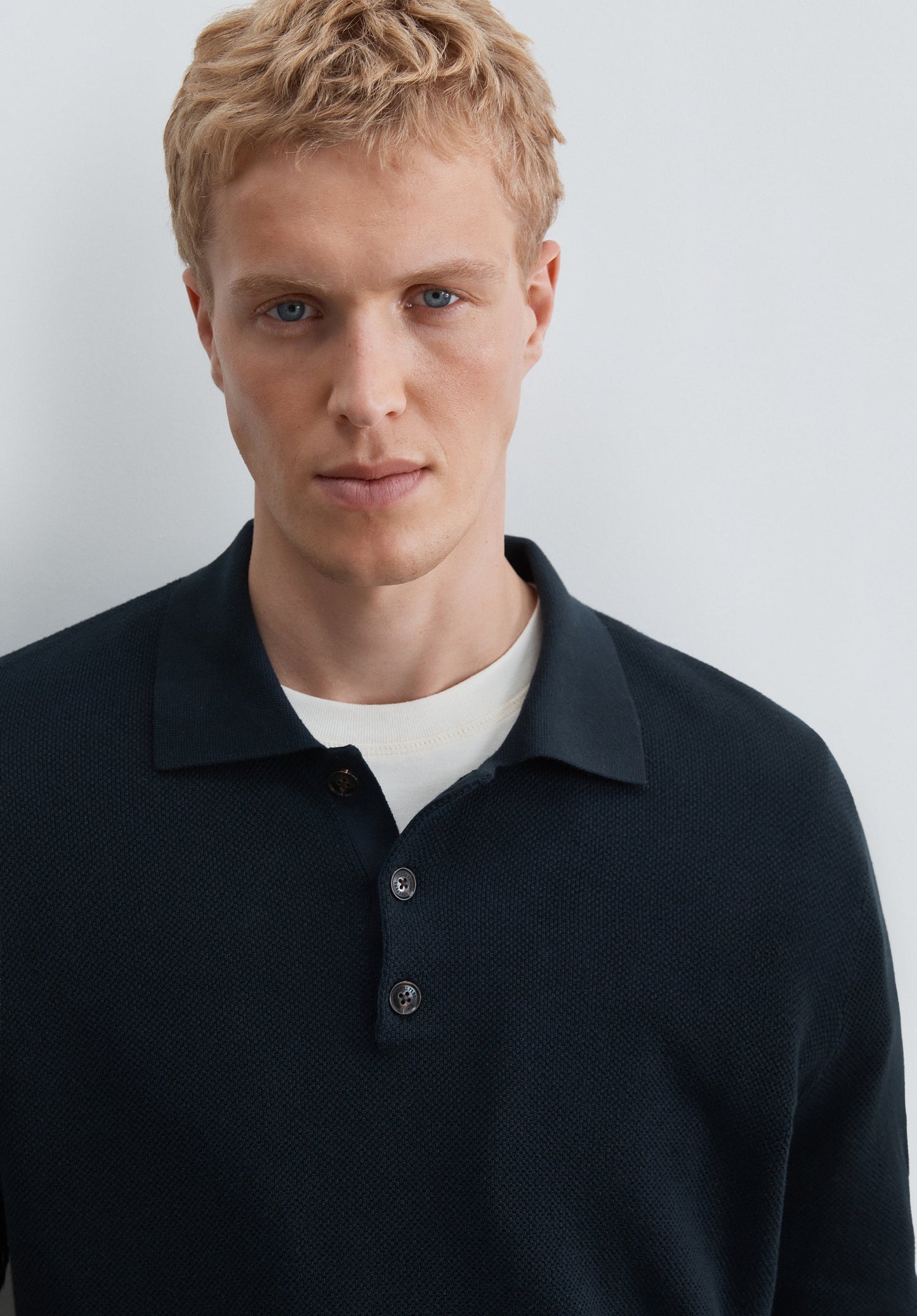 SWEATER DE MALHA COM GOLA CAMISA POLO