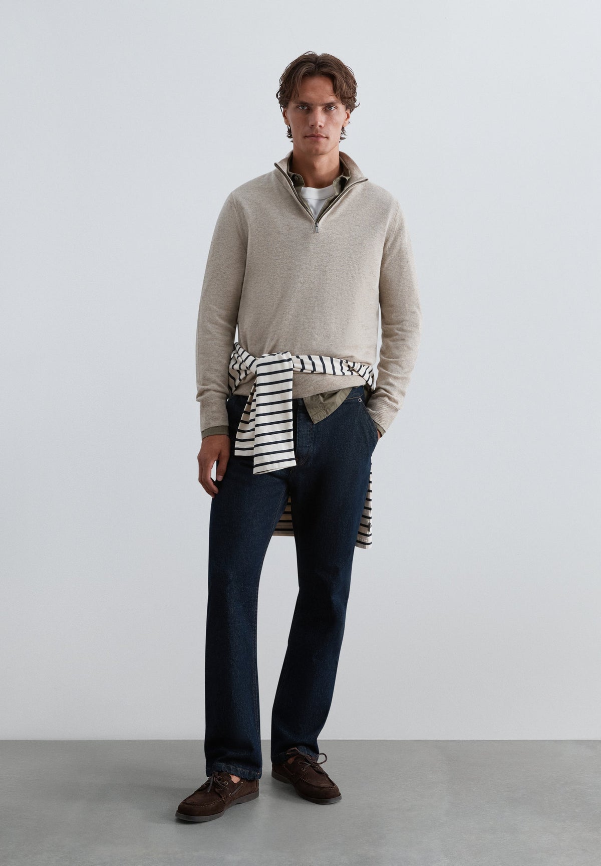 SWEATER DE LÃ COM MEIO FECHO