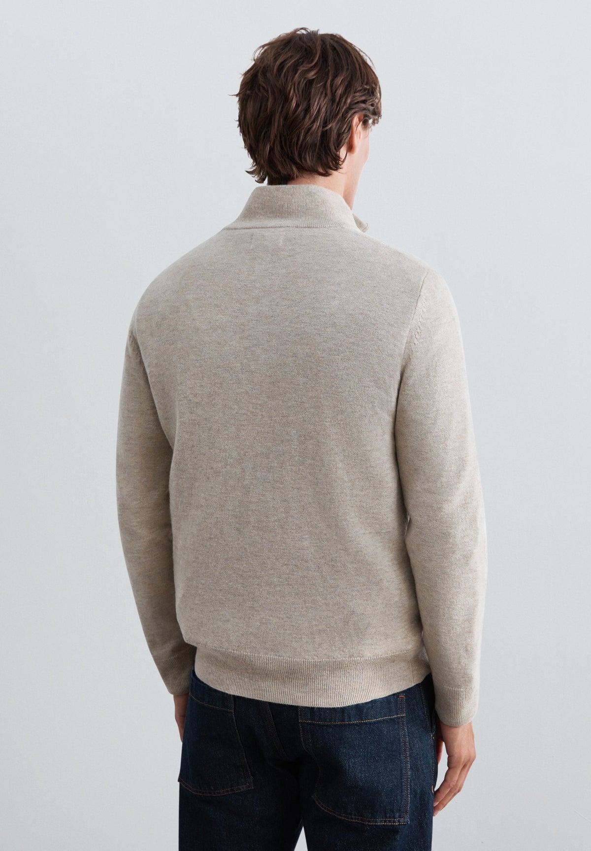 SWEATER DE LÃ COM MEIO FECHO