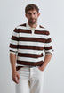SWEATER COM COLARINHO DE POLO ÀS RISCAS