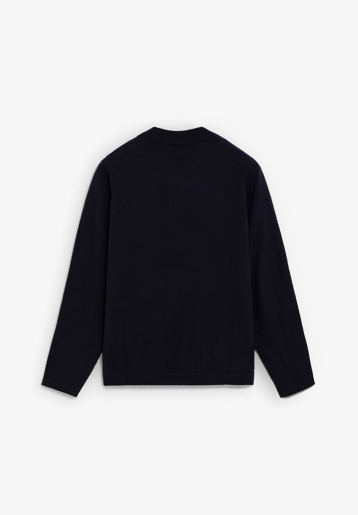 SWEATER DE LÃ MERINO COM GOLA TIPO CAMISA POLO