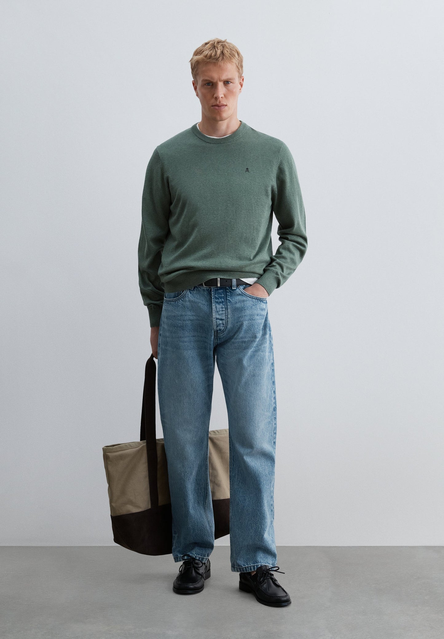 SWEATER DE MALHA COM MISTURA DE ALGODÃO