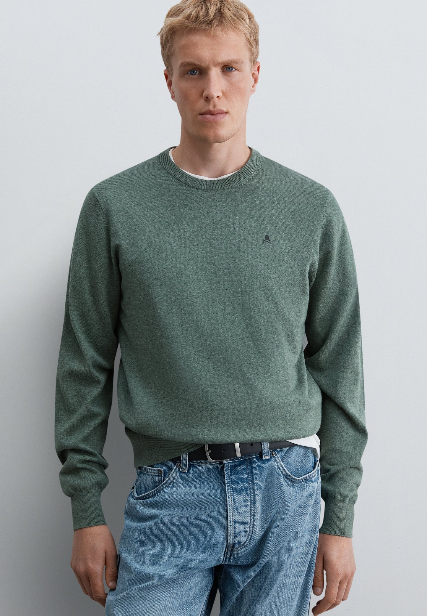 SWEATER DE MALHA COM MISTURA DE ALGODÃO