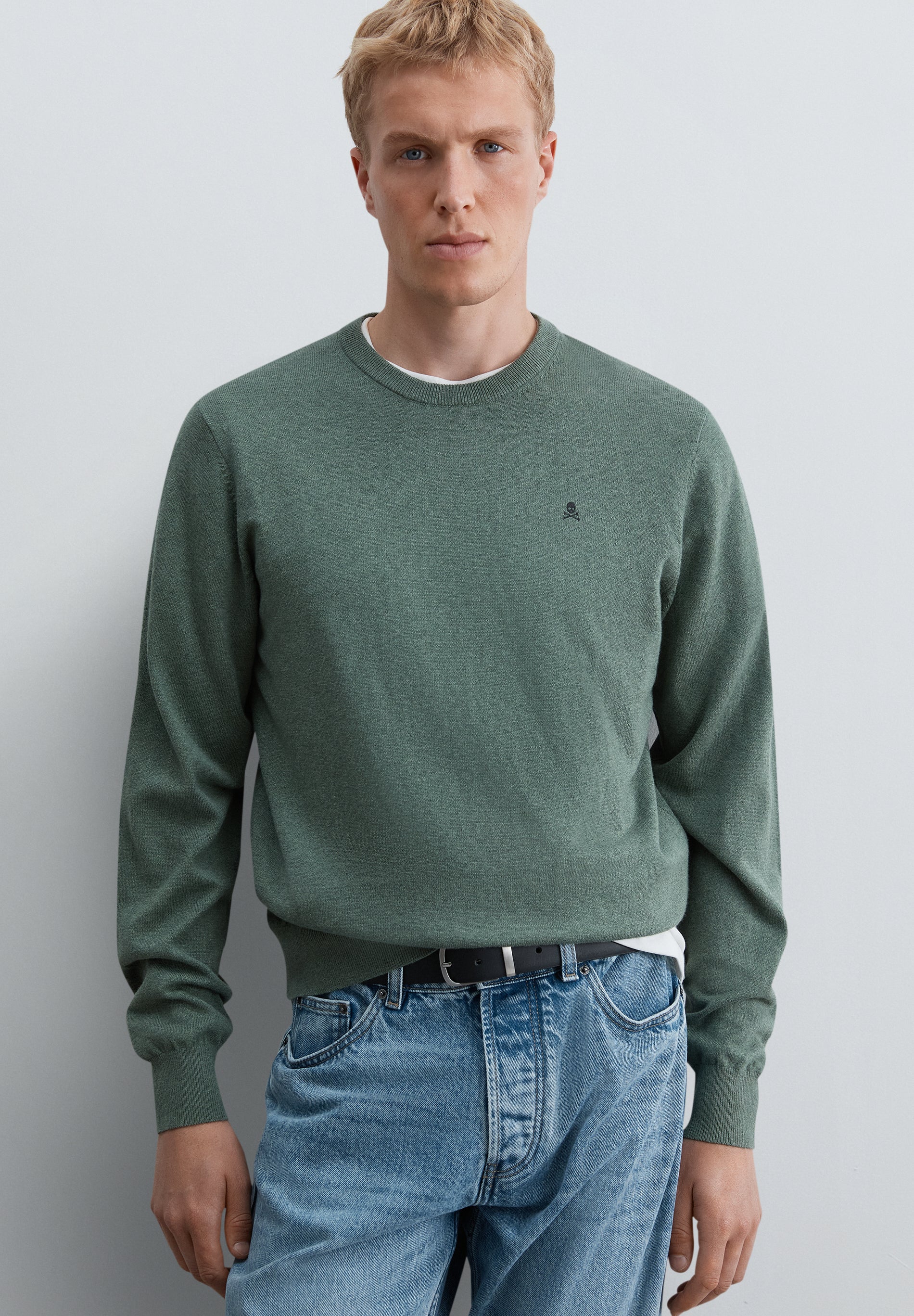 SWEATER DE MALHA COM MISTURA DE ALGODÃO