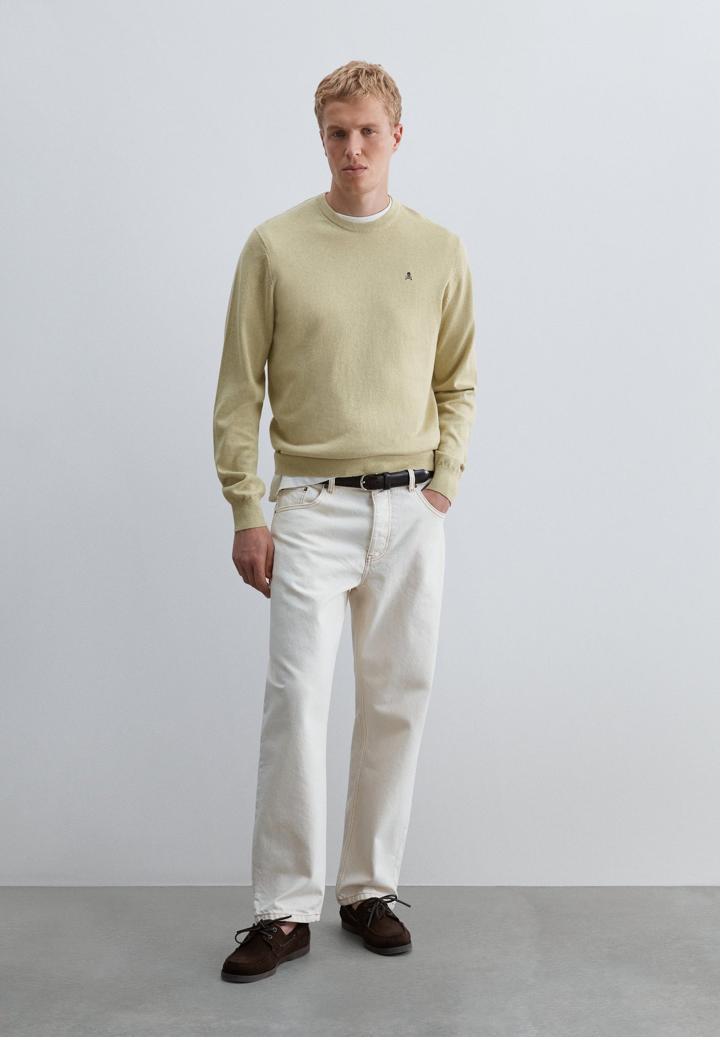 SWEATER DE MALHA COM MISTURA DE ALGODÃO