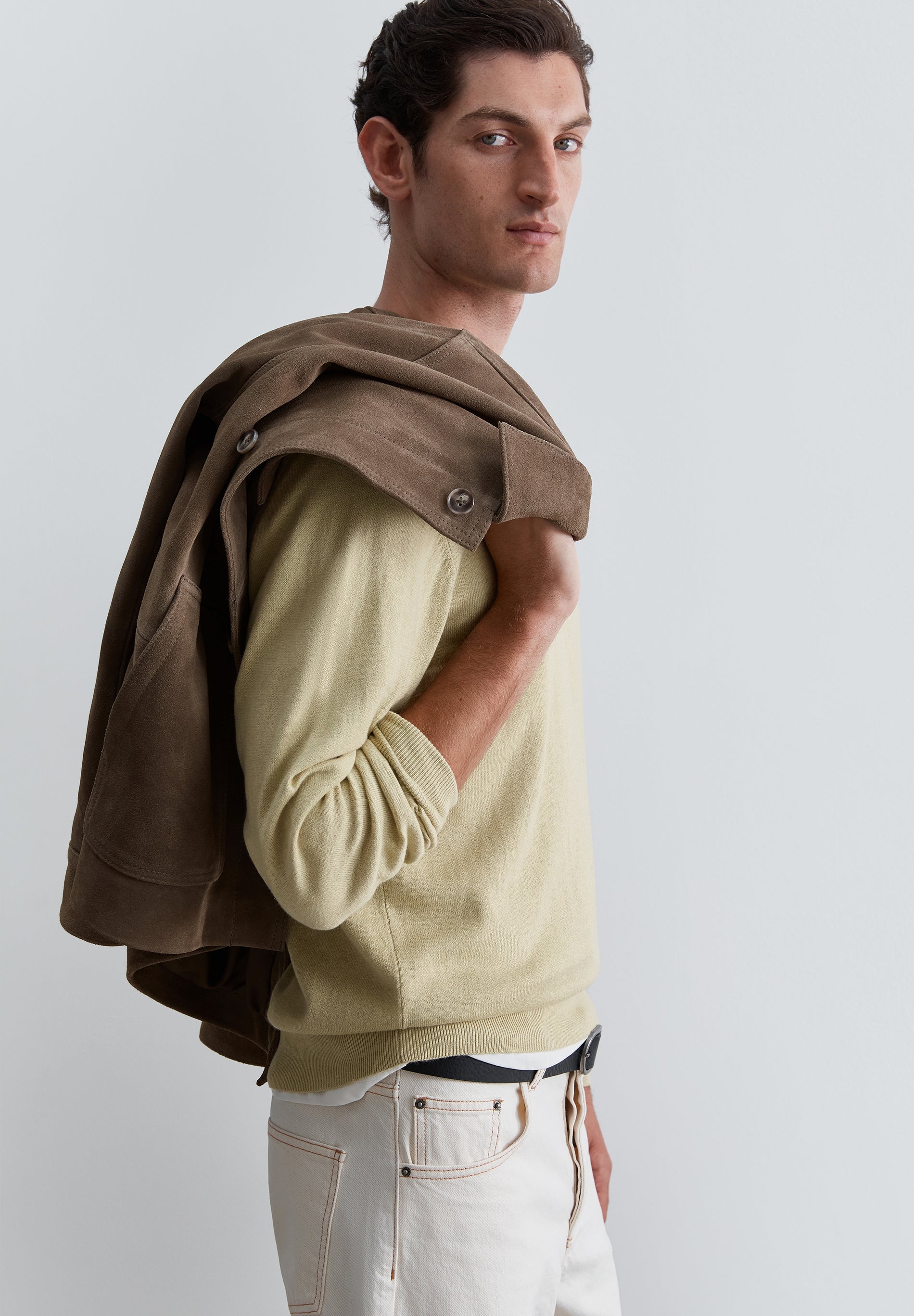 SWEATER DE MALHA COM MISTURA DE ALGODÃO