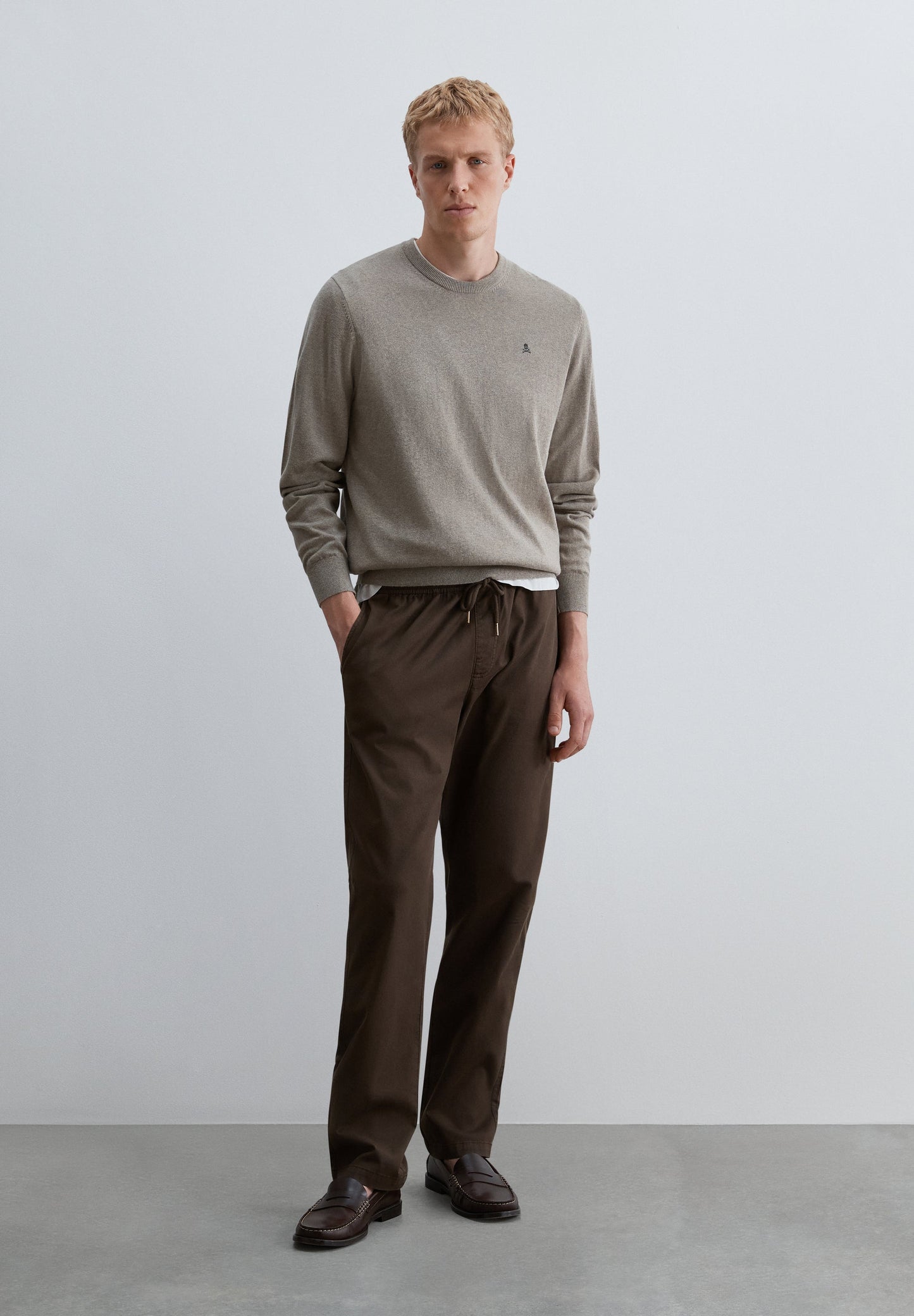 SWEATER DE MALHA COM MISTURA DE ALGODÃO