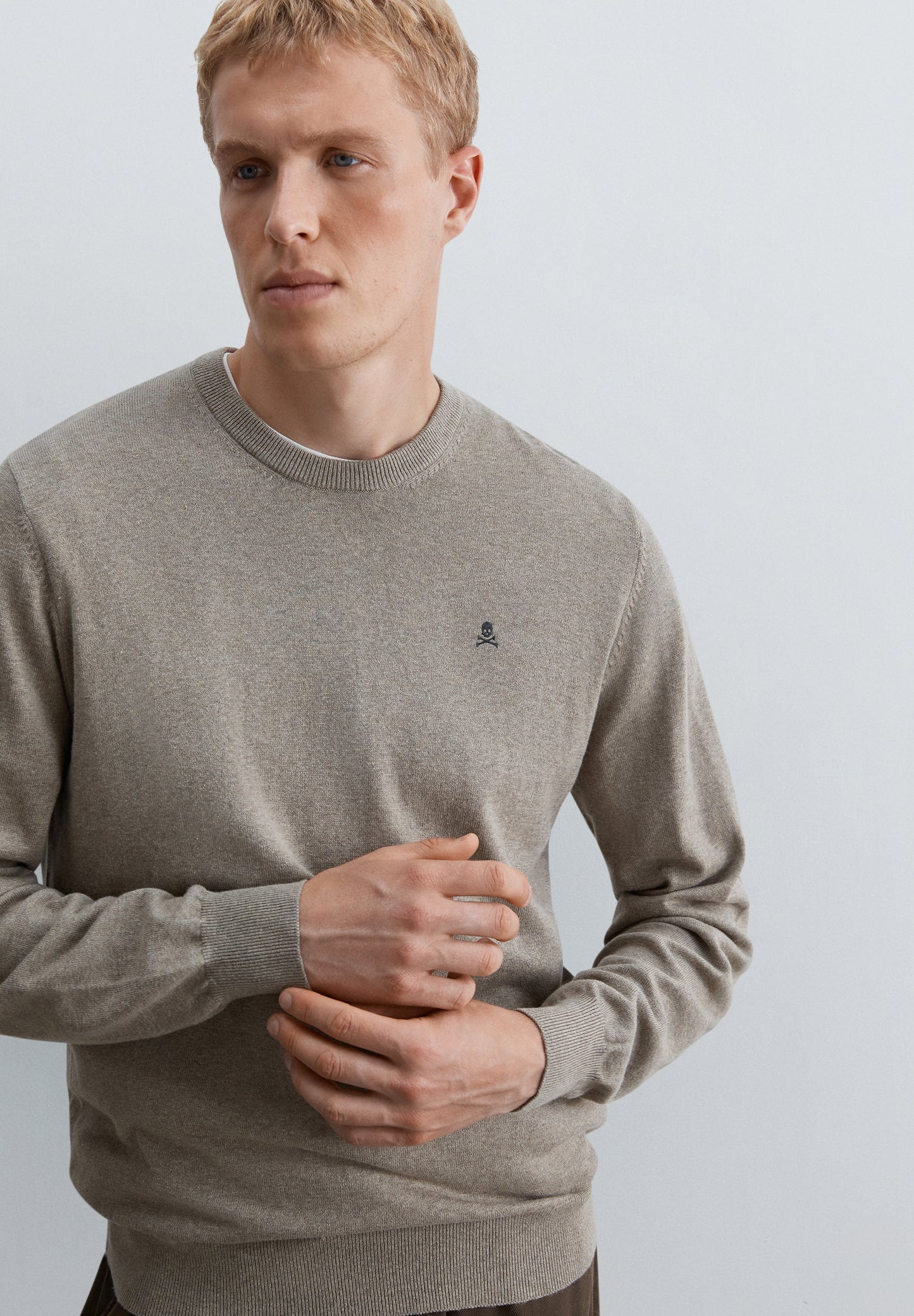 SWEATER DE MALHA COM MISTURA DE ALGODÃO