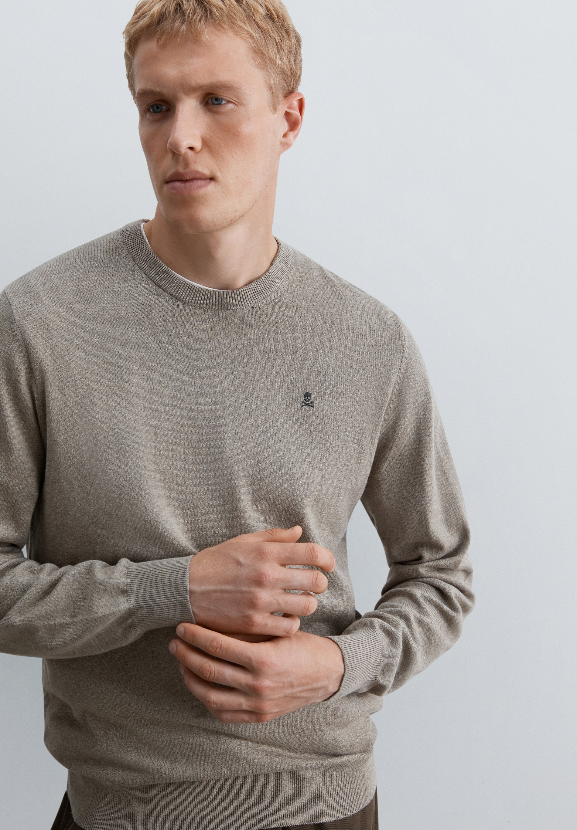 SWEATER DE MALHA COM MISTURA DE ALGODÃO