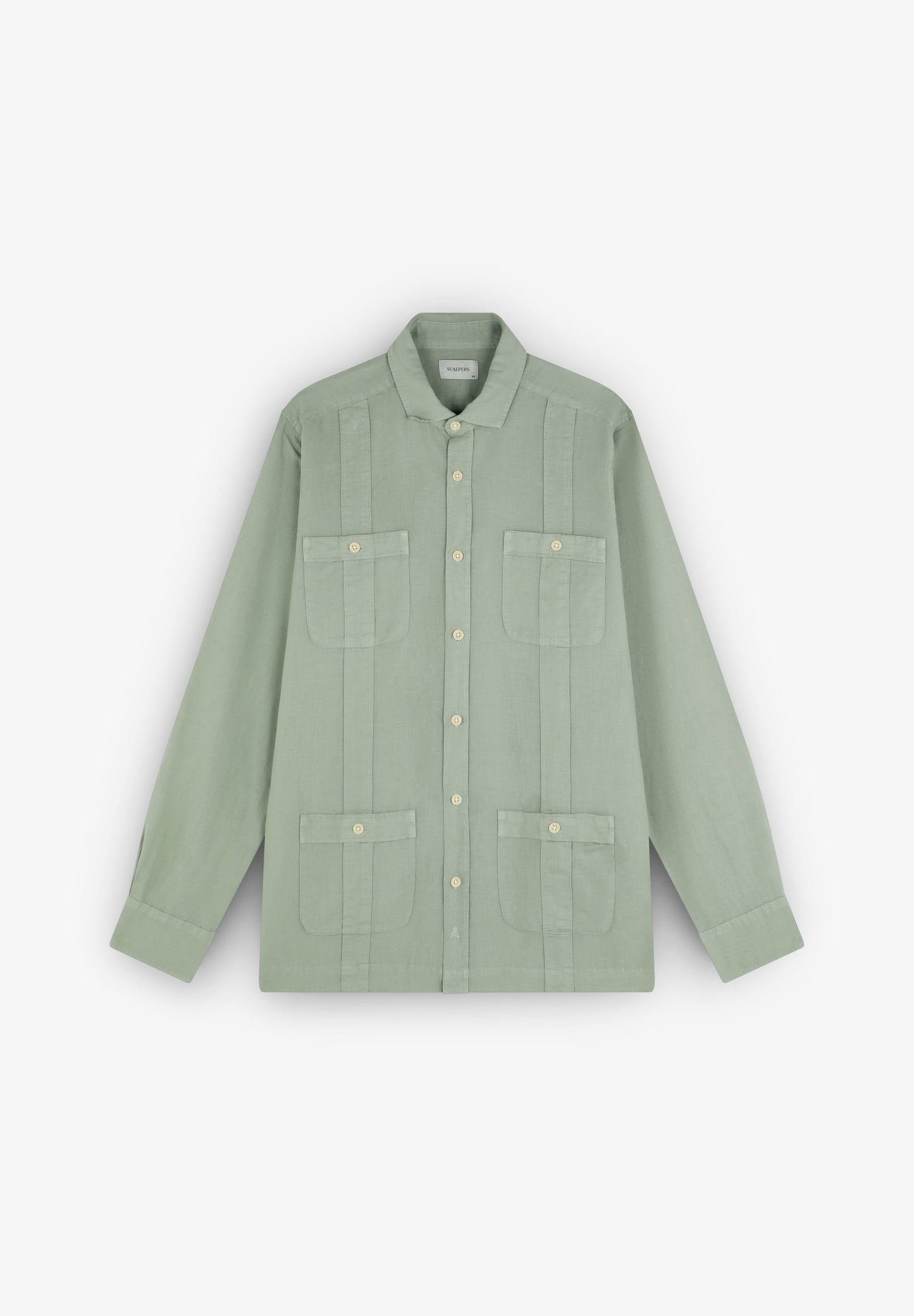 CAMISA TIPO CASACO SAFARI EM LINHO