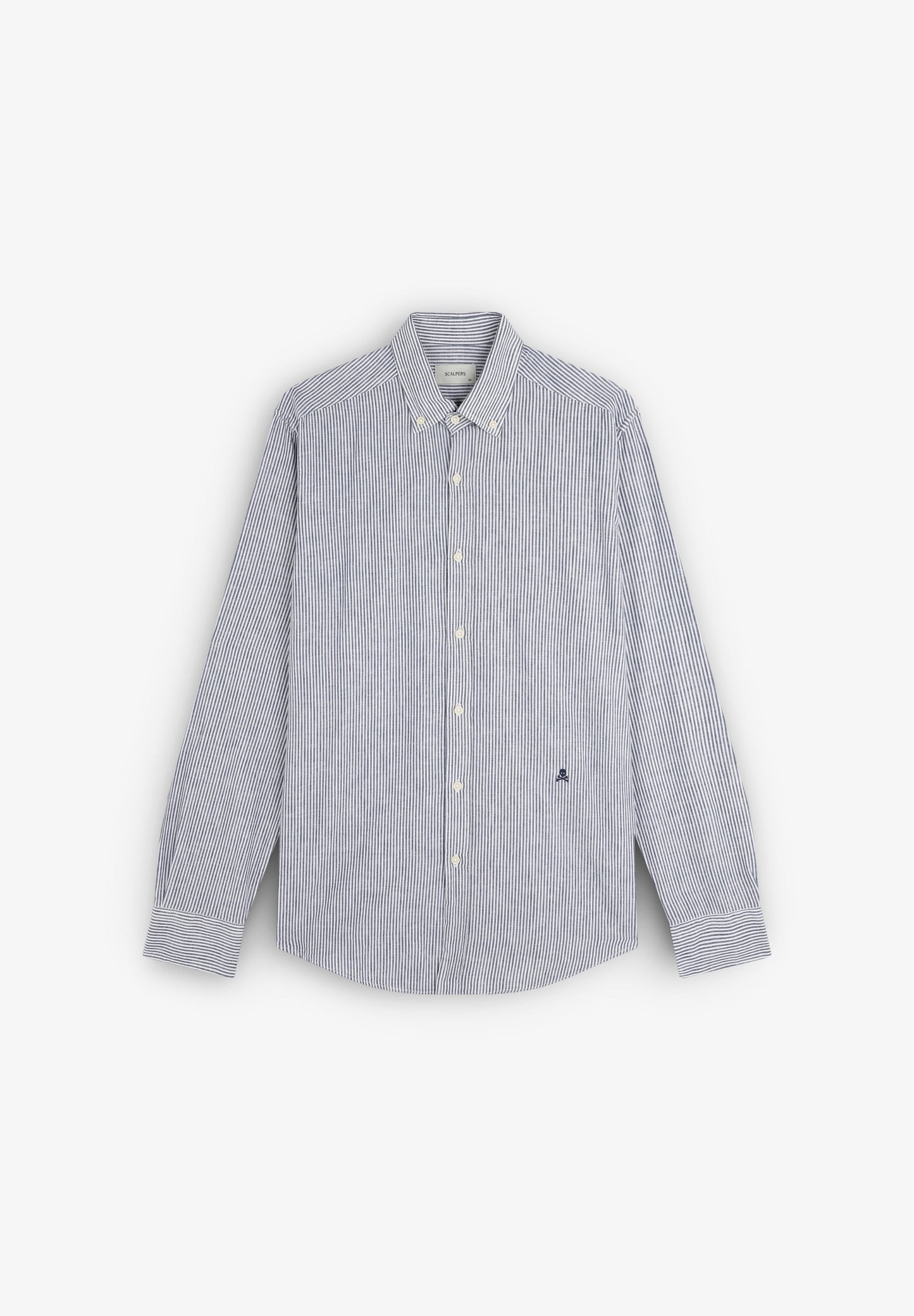 CAMISA OXFORD DE LINHO ÀS RISCAS