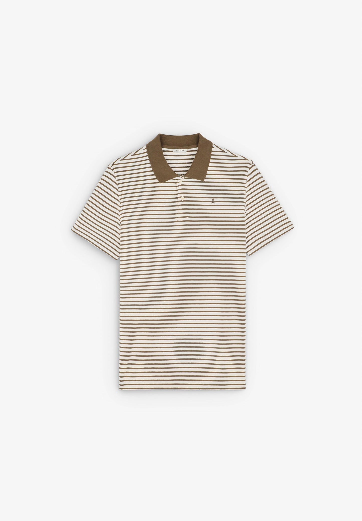 CAMISA POLO ÀS RISCAS COM SKULL