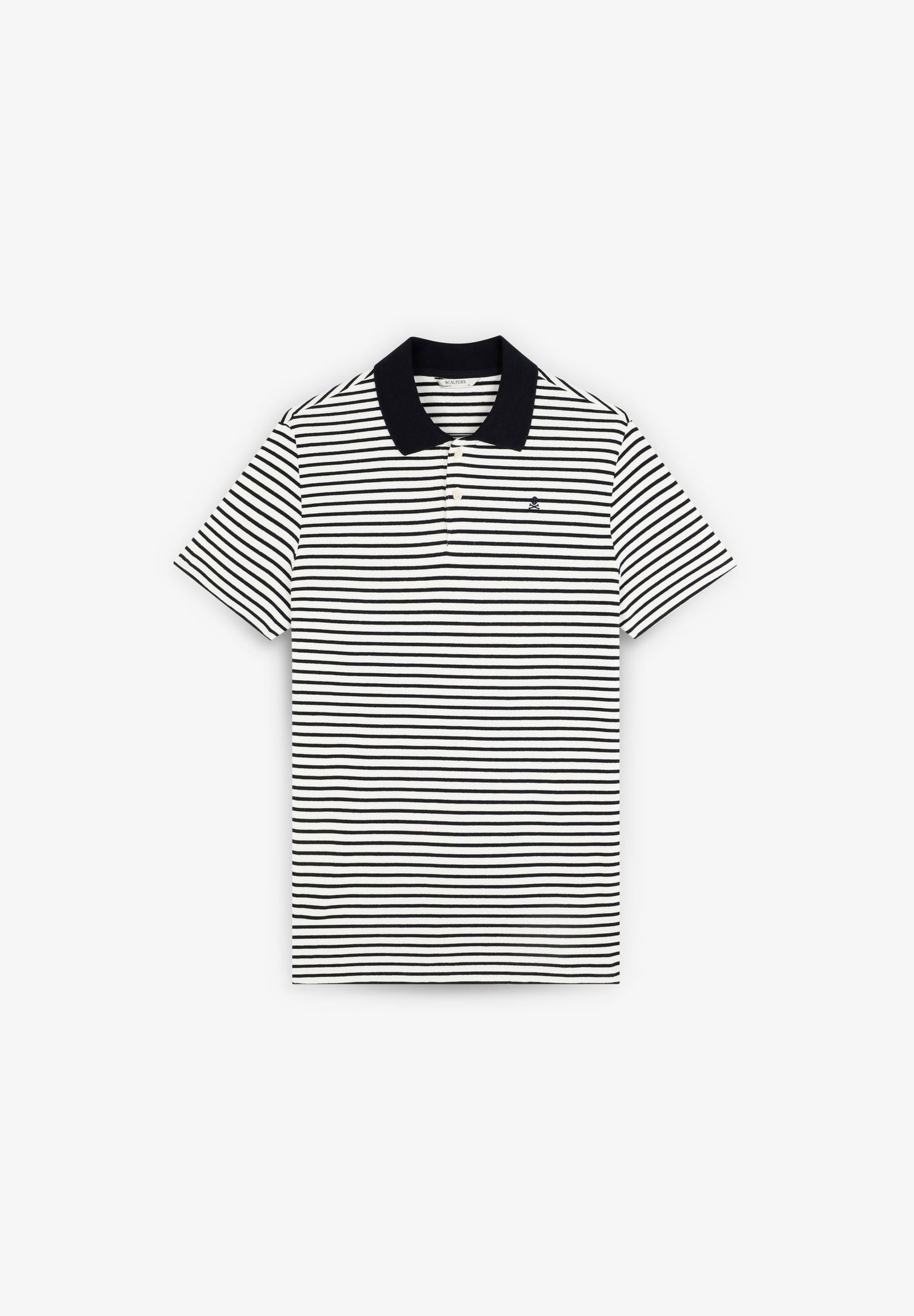 CAMISA POLO ÀS RISCAS COM SKULL
