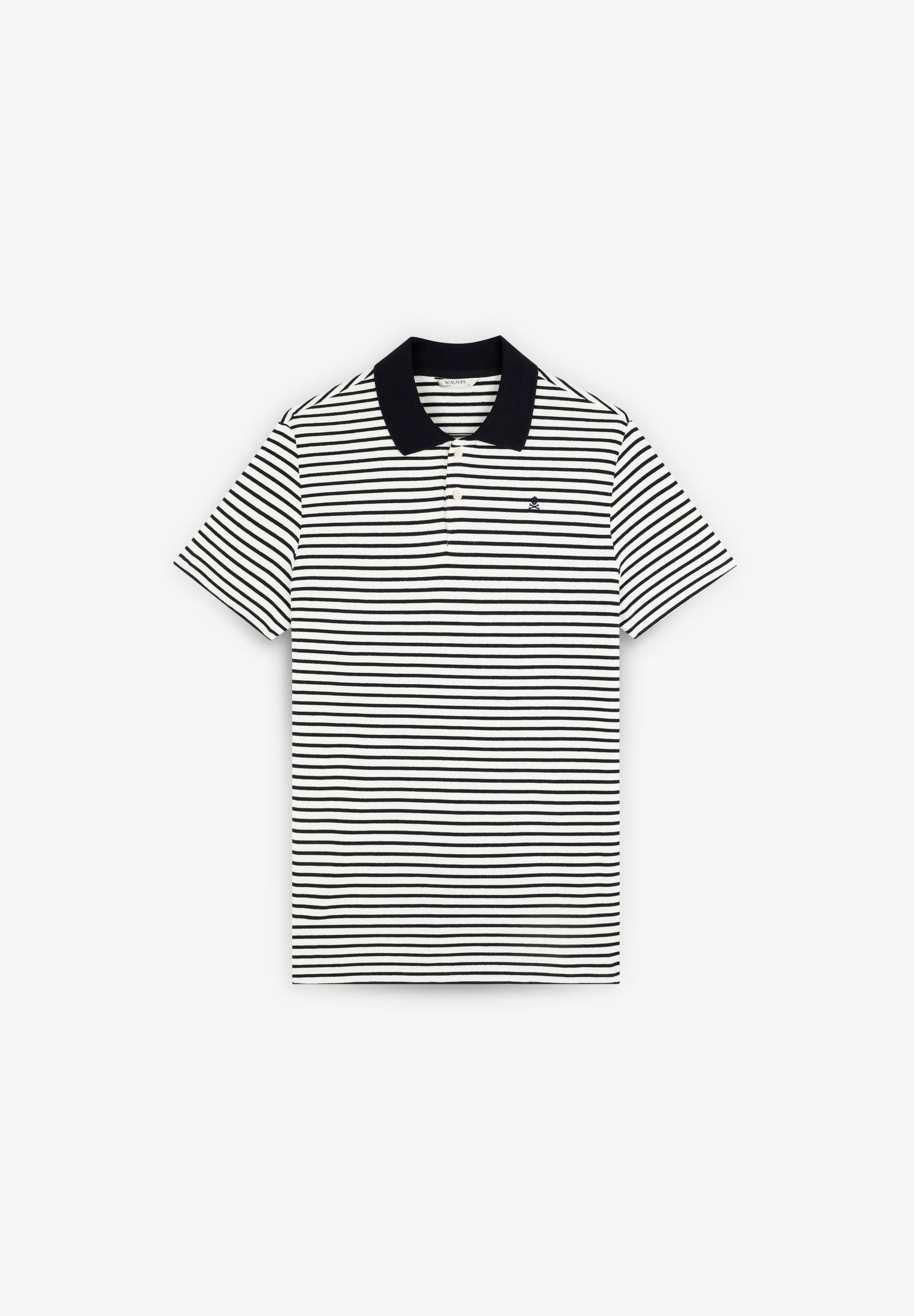 CAMISA POLO ÀS RISCAS COM SKULL