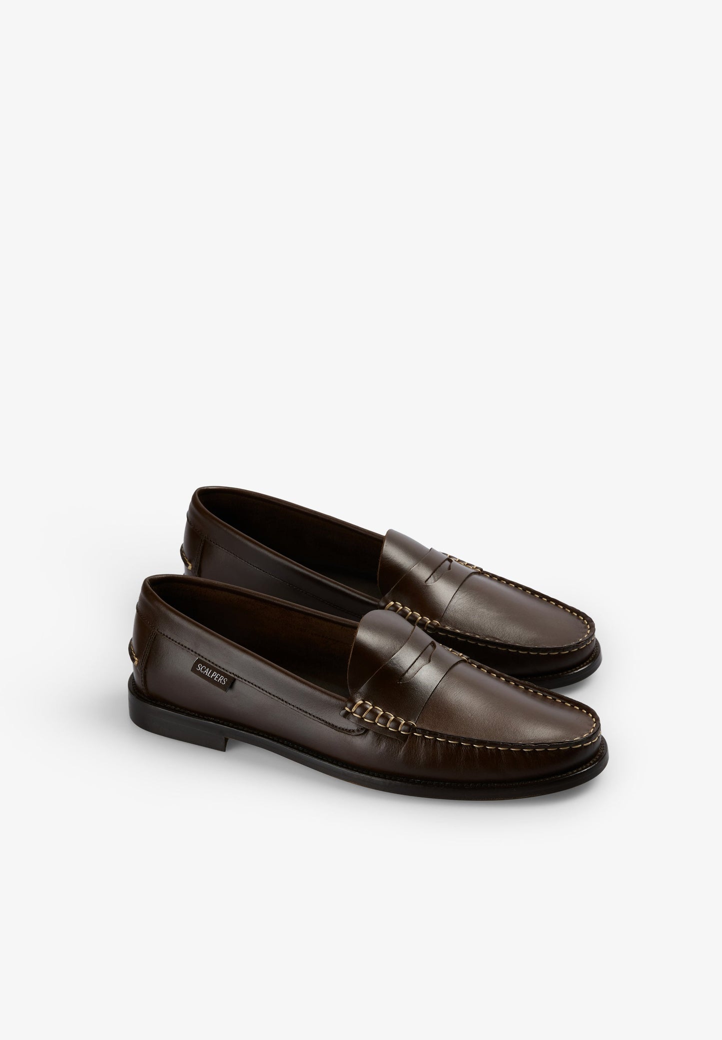 MOCASSINS DE PELE COM COSTURA EM CONTRASTE