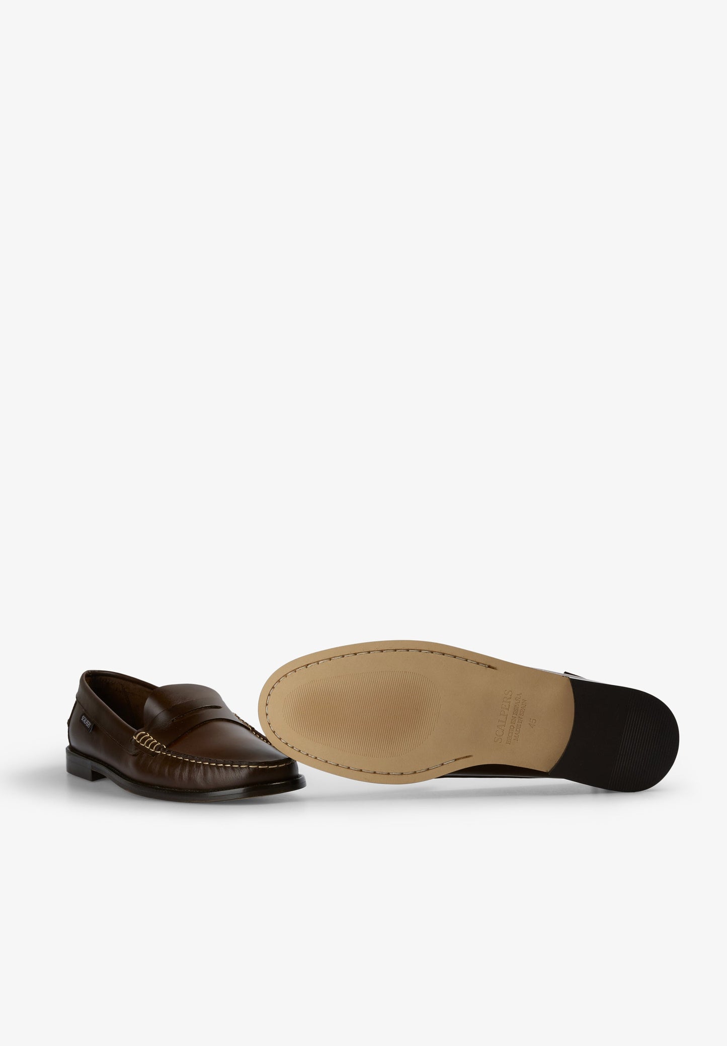 MOCASSINS DE PELE COM COSTURA EM CONTRASTE