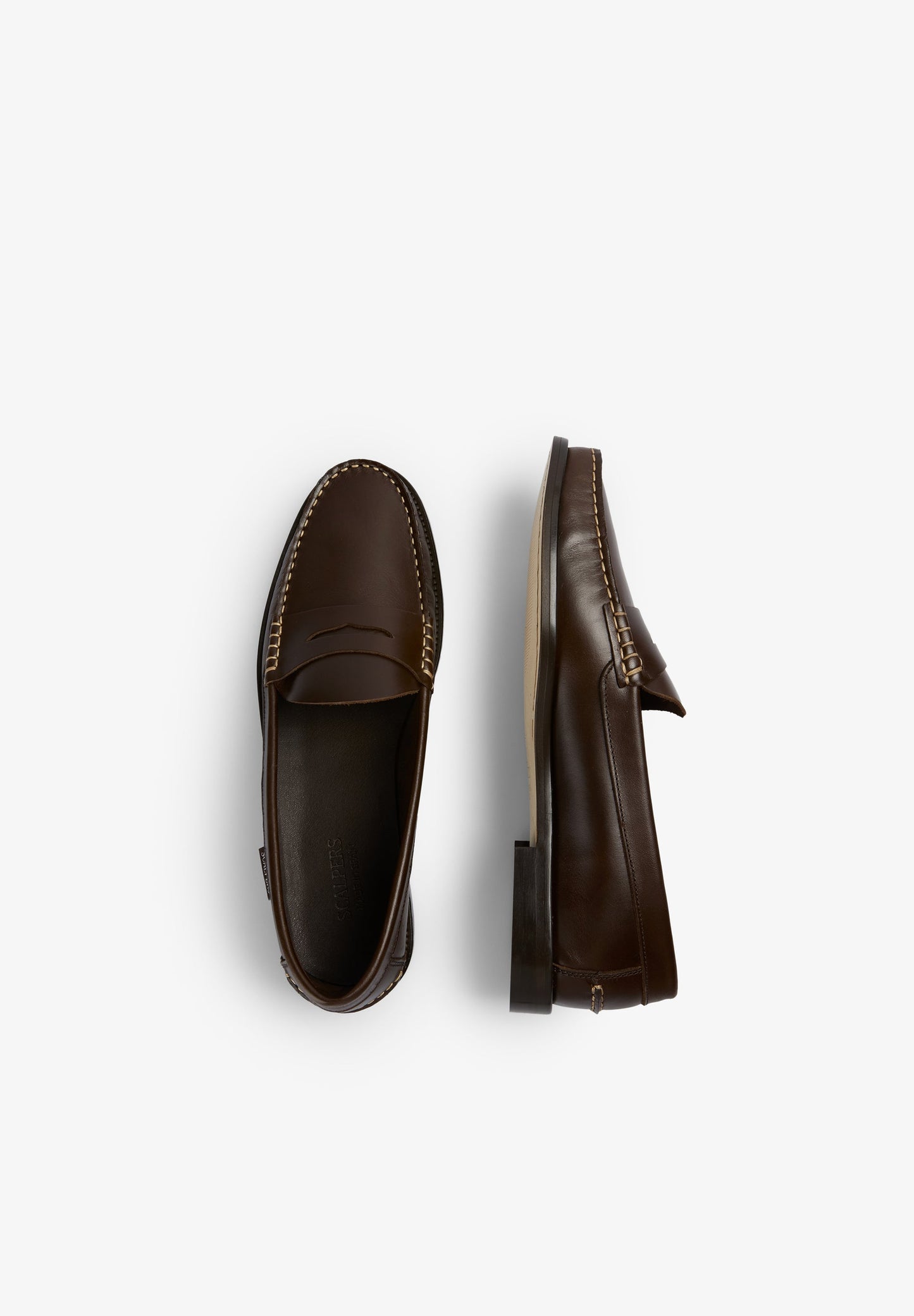 MOCASSINS DE PELE COM COSTURA EM CONTRASTE