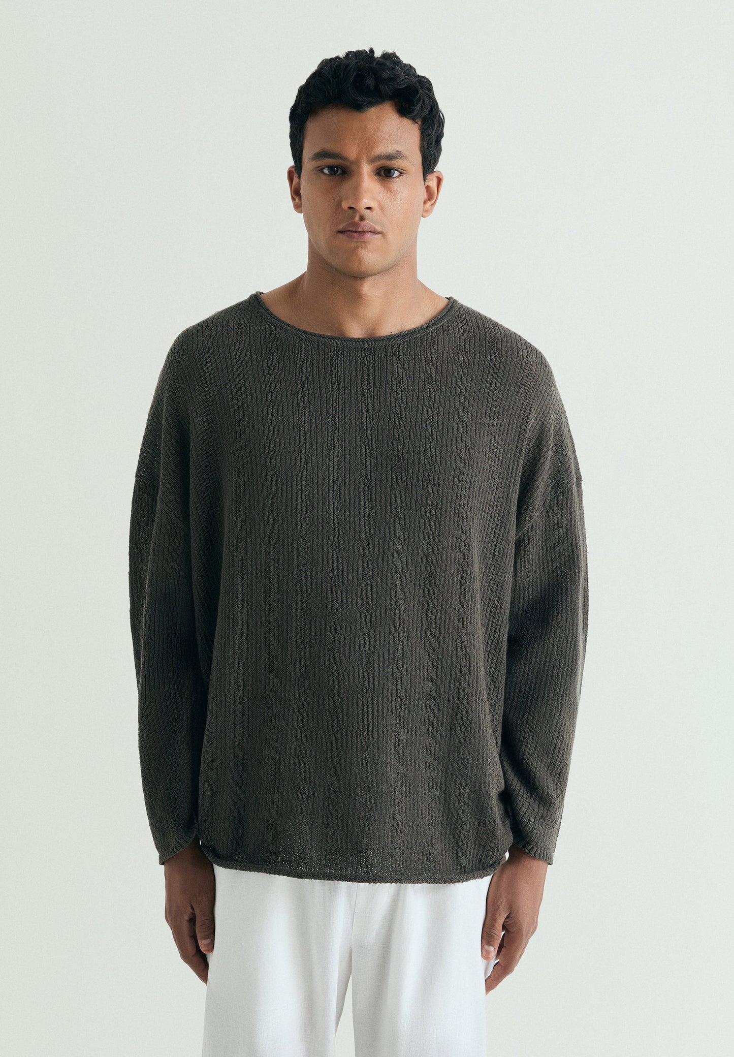 SWEATER EM MALHA LEVE DE ALGODÃO