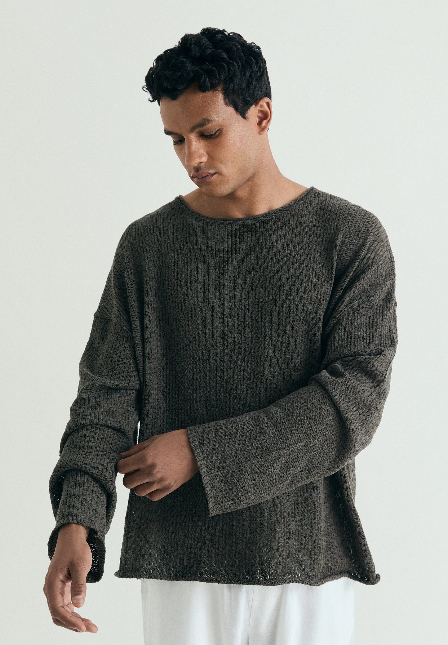 SWEATER EM MALHA LEVE DE ALGODÃO