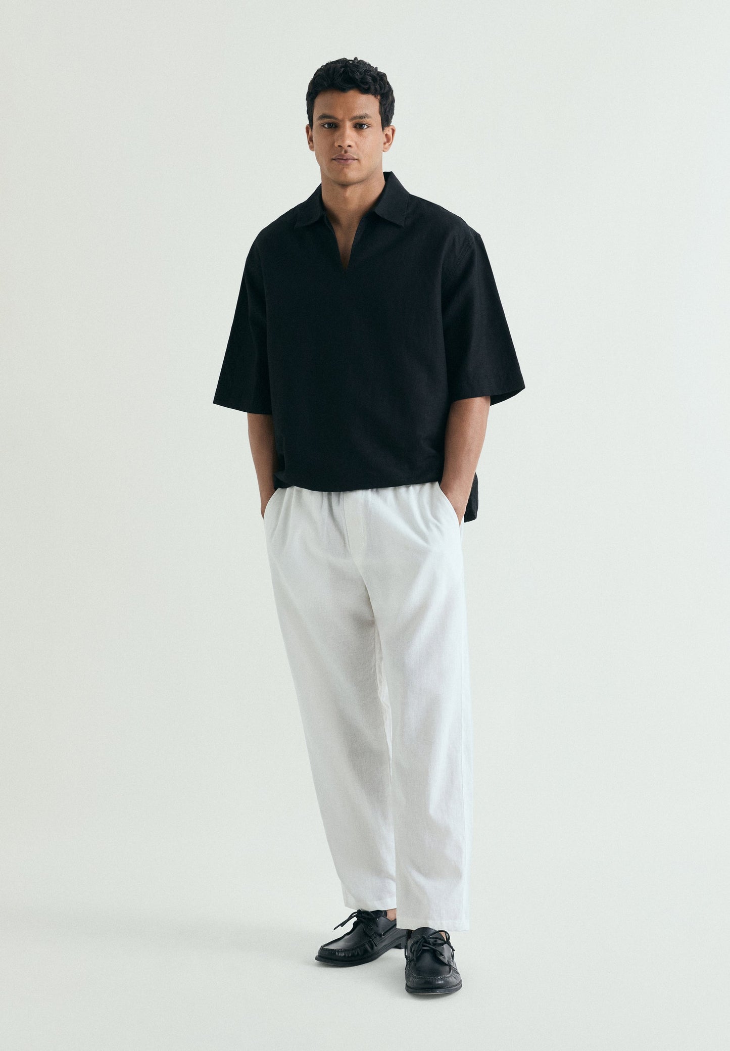CAMISA POLO EM ALGODÃO E LINHO