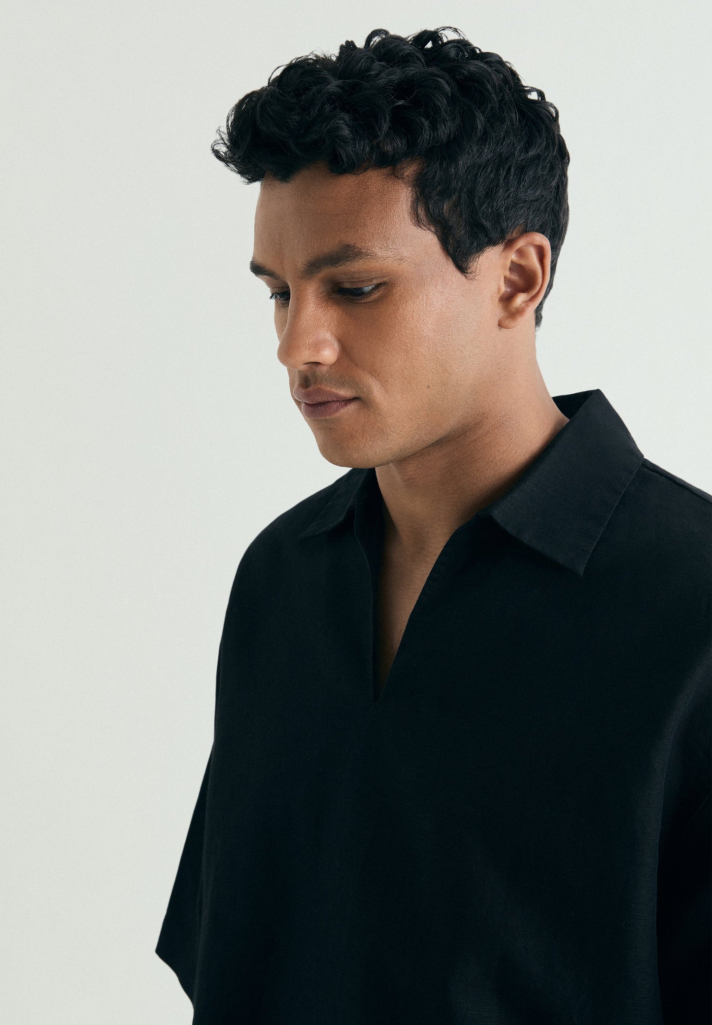 CAMISA POLO EM ALGODÃO E LINHO