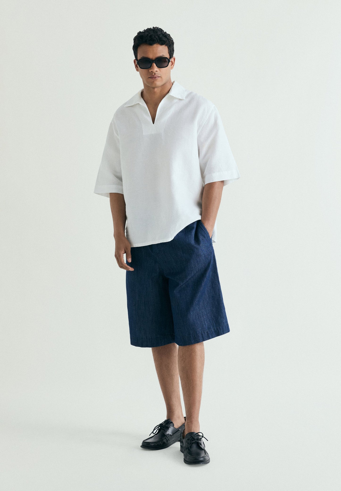 CAMISA POLO EM ALGODÃO E LINHO