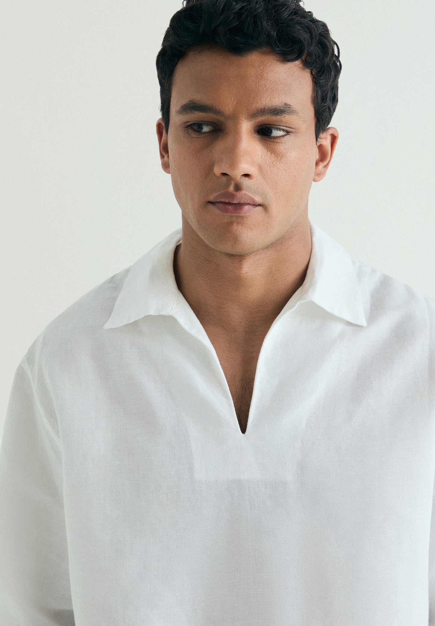 CAMISA POLO EM ALGODÃO E LINHO