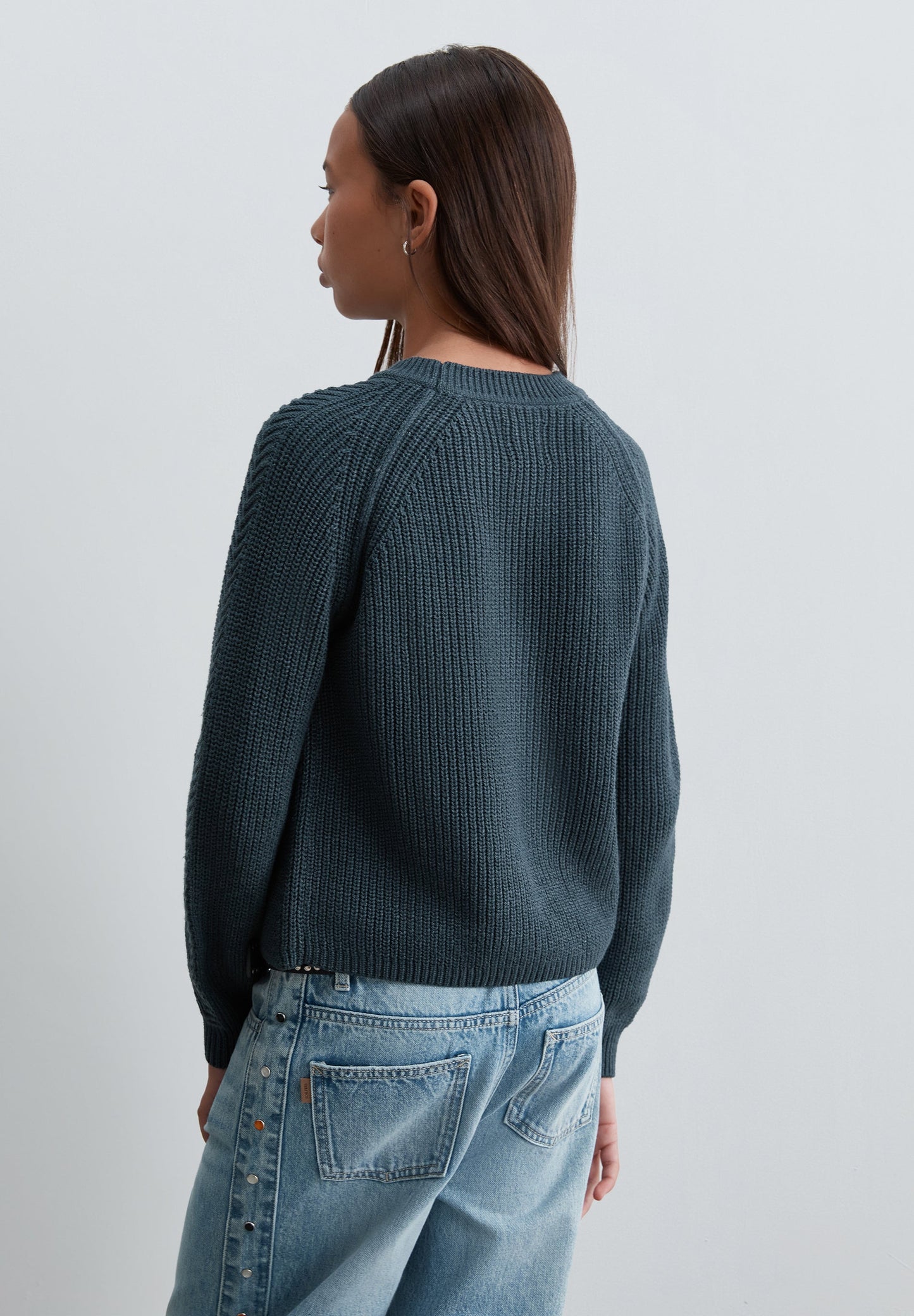 SWEATER DE MALHA COMBINADA COM ABERTURAS