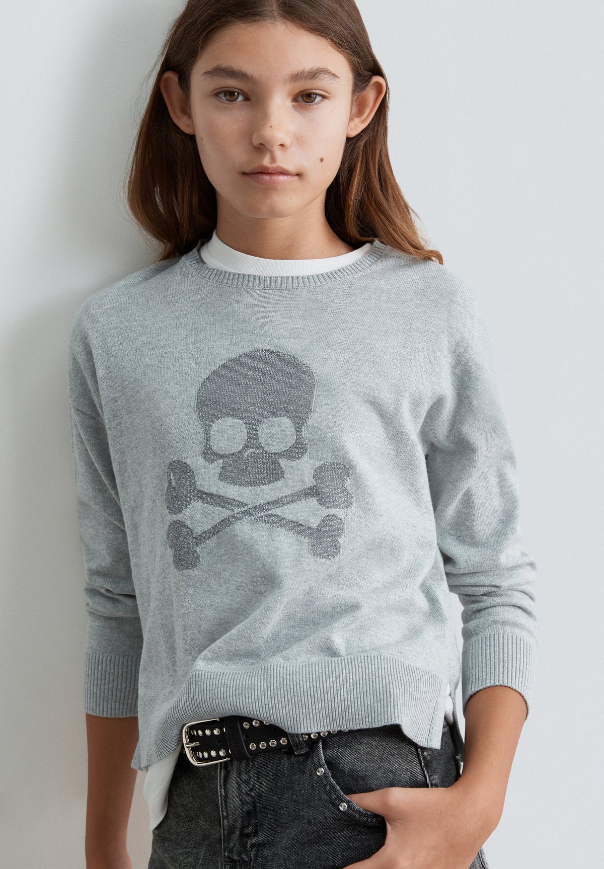 SWEATER SKULL COM GLITTER