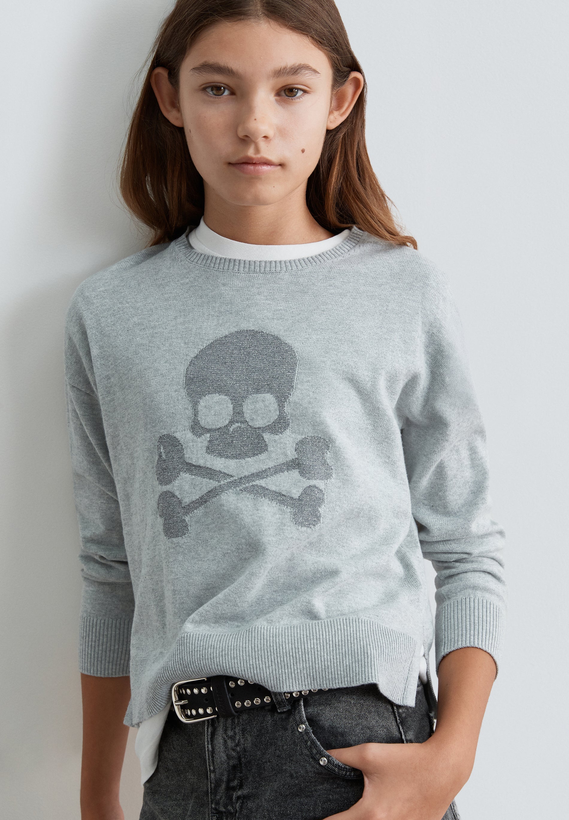 SWEATER SKULL COM GLITTER