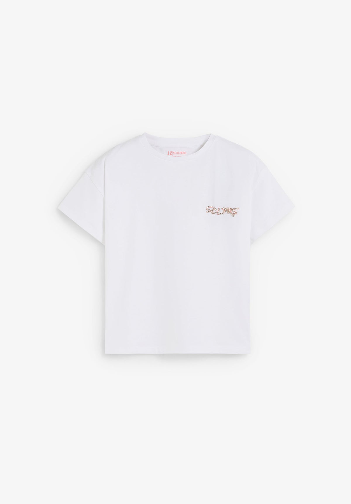 T-SHIRT COM DETALHE EM STRASS