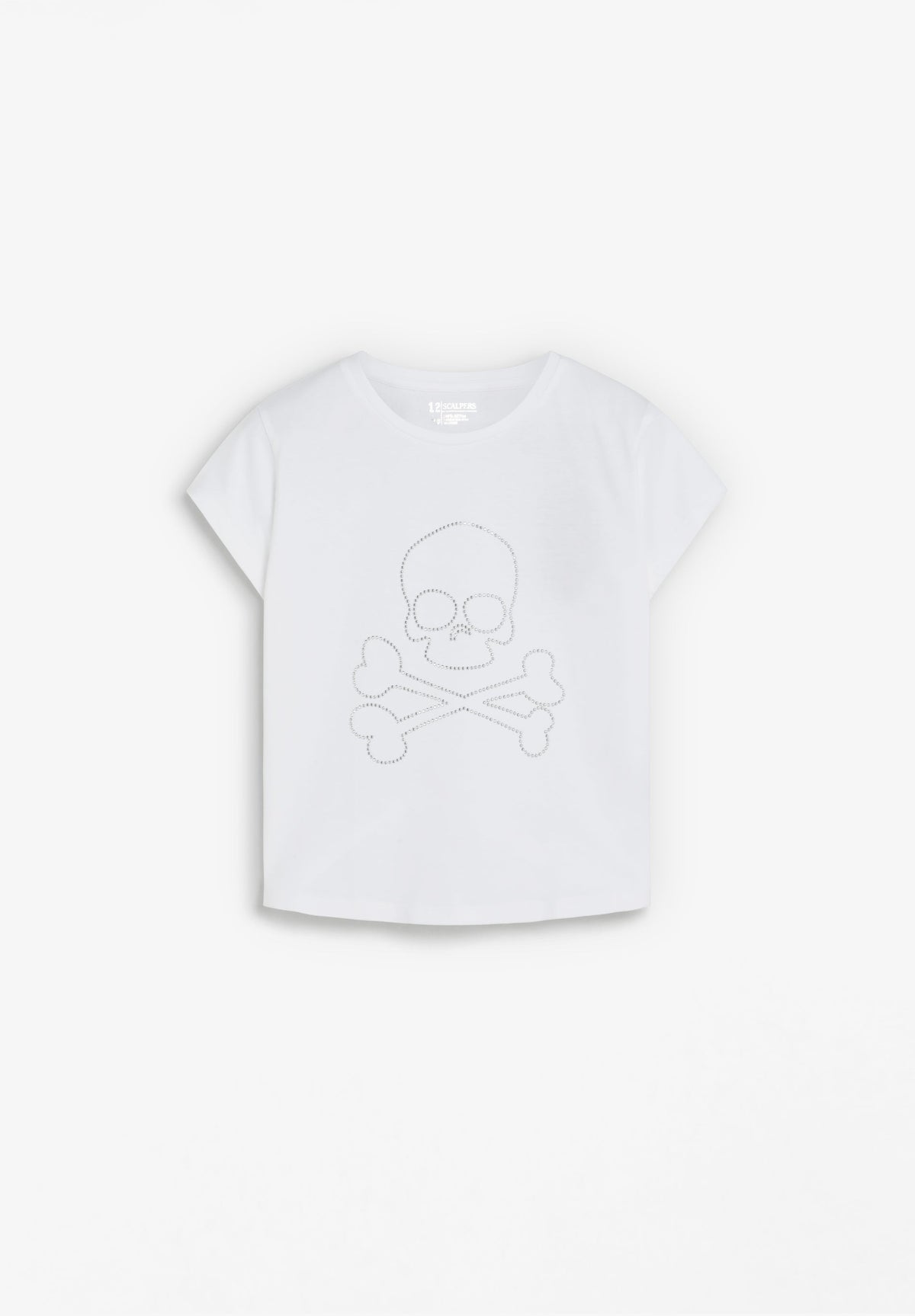 T-SHIRT COM SKULL EM STRASS